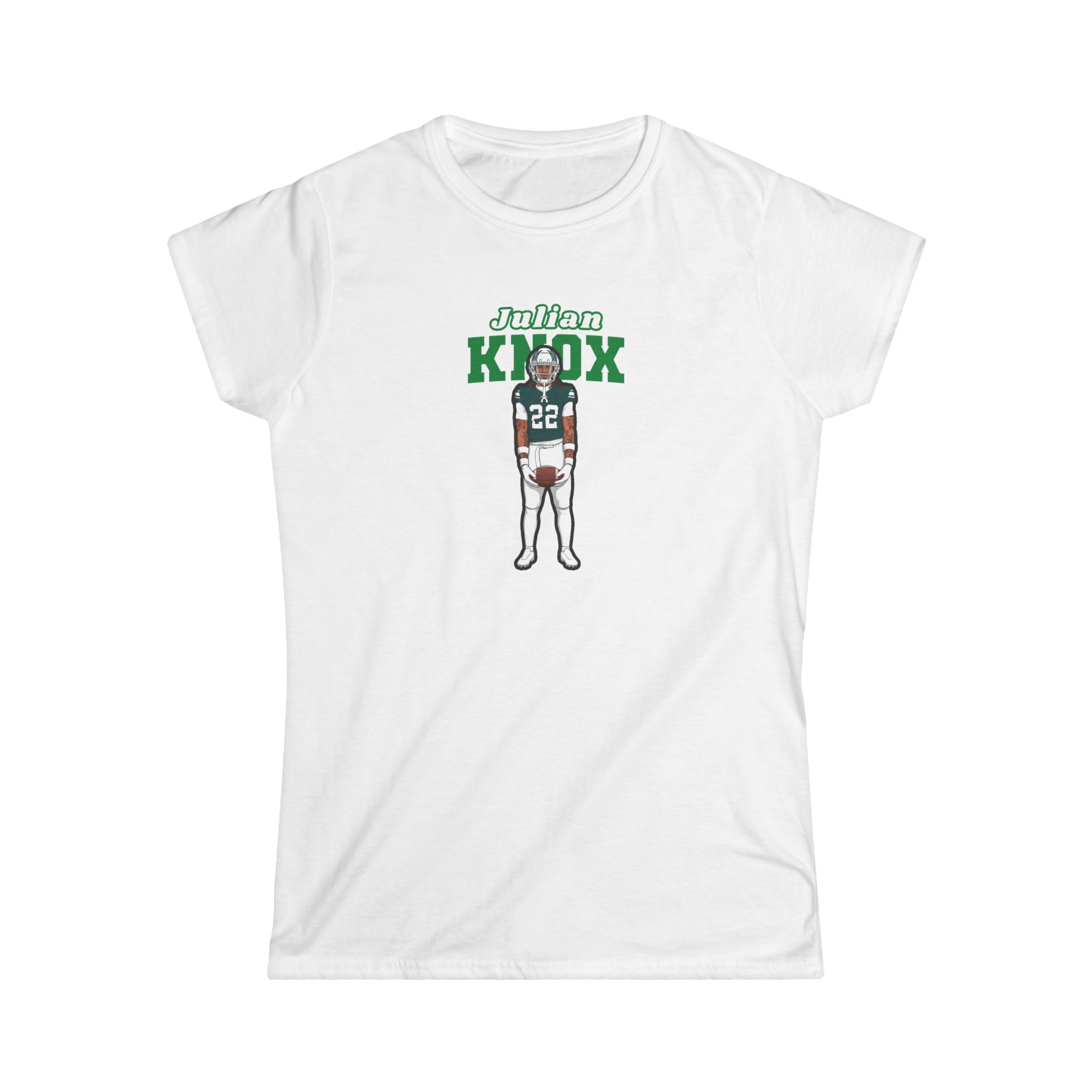 Women's Softstyle Tee — character_name_arch in White