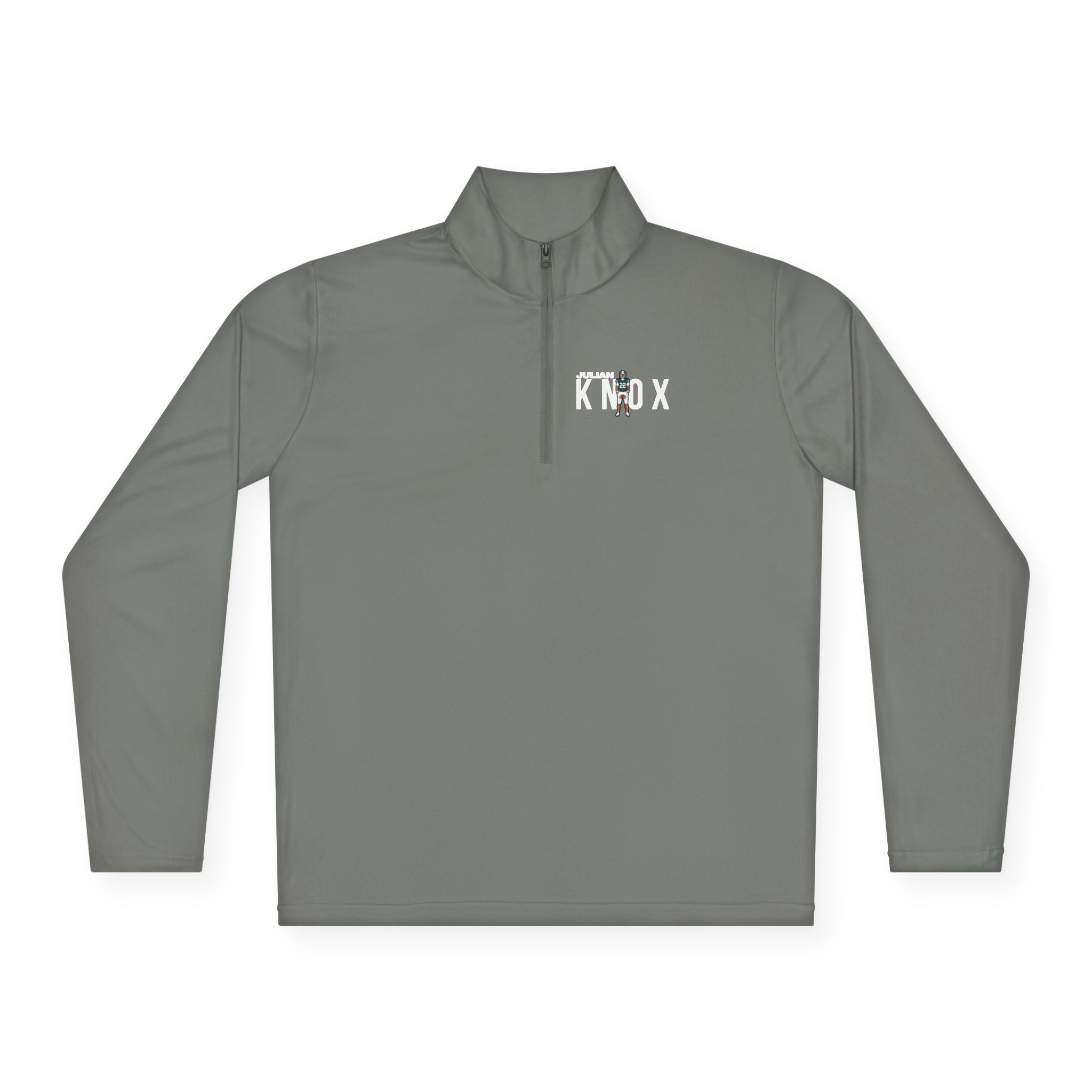 Q-Zip Pullover — character_player_name in Grey