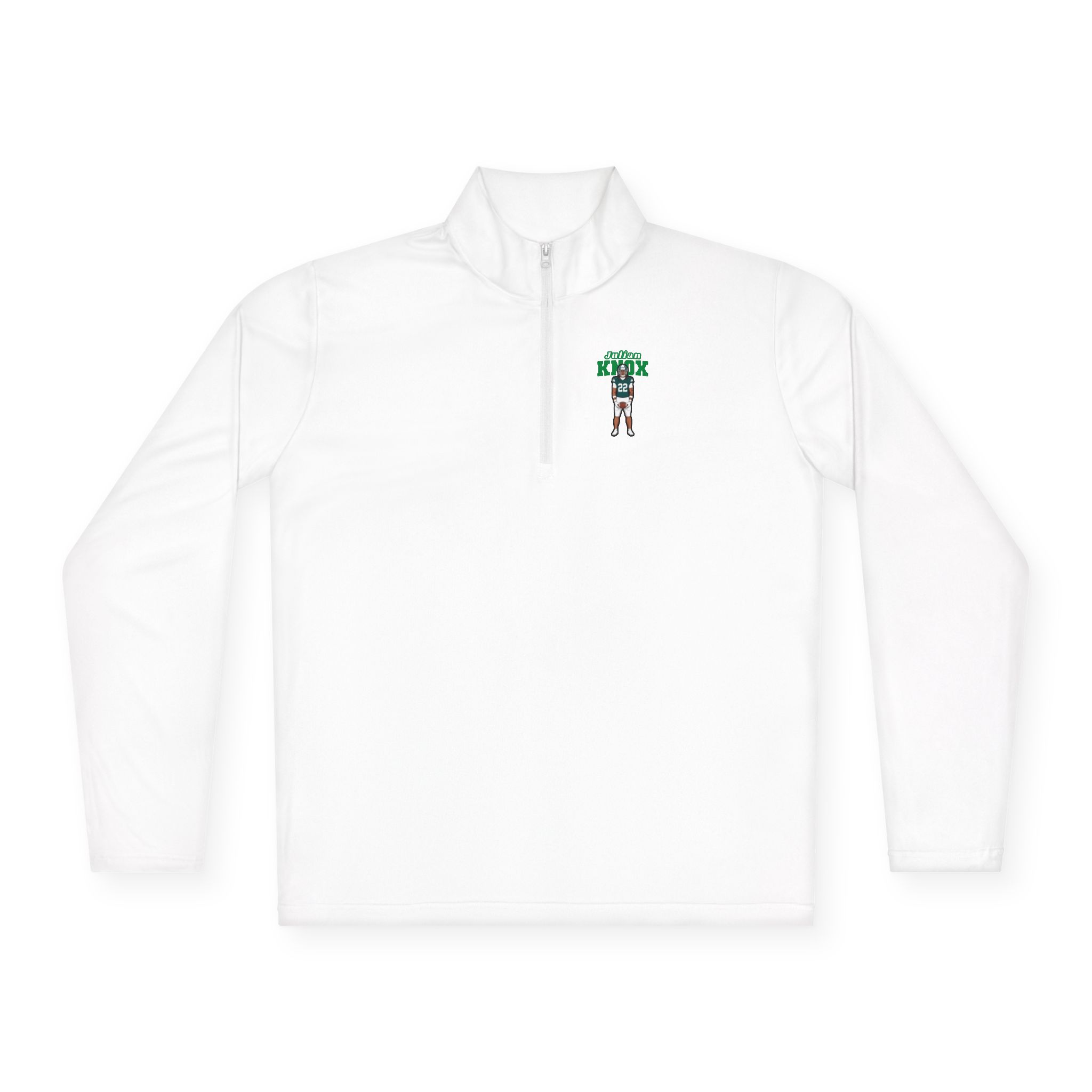 Q-Zip Pullover — character_name_arch in White