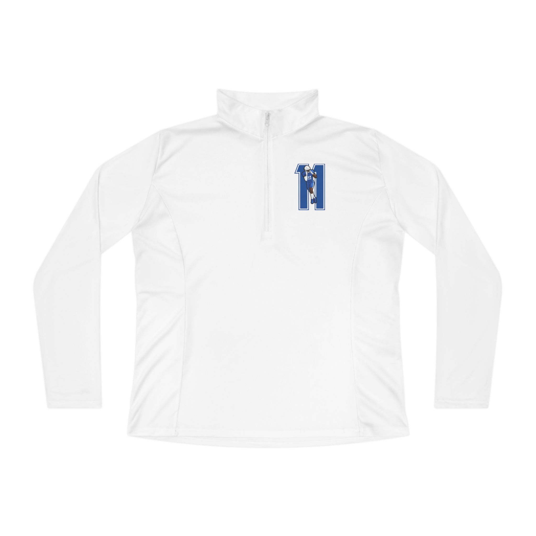 Women's Q-Zip Pullover — character_number in White