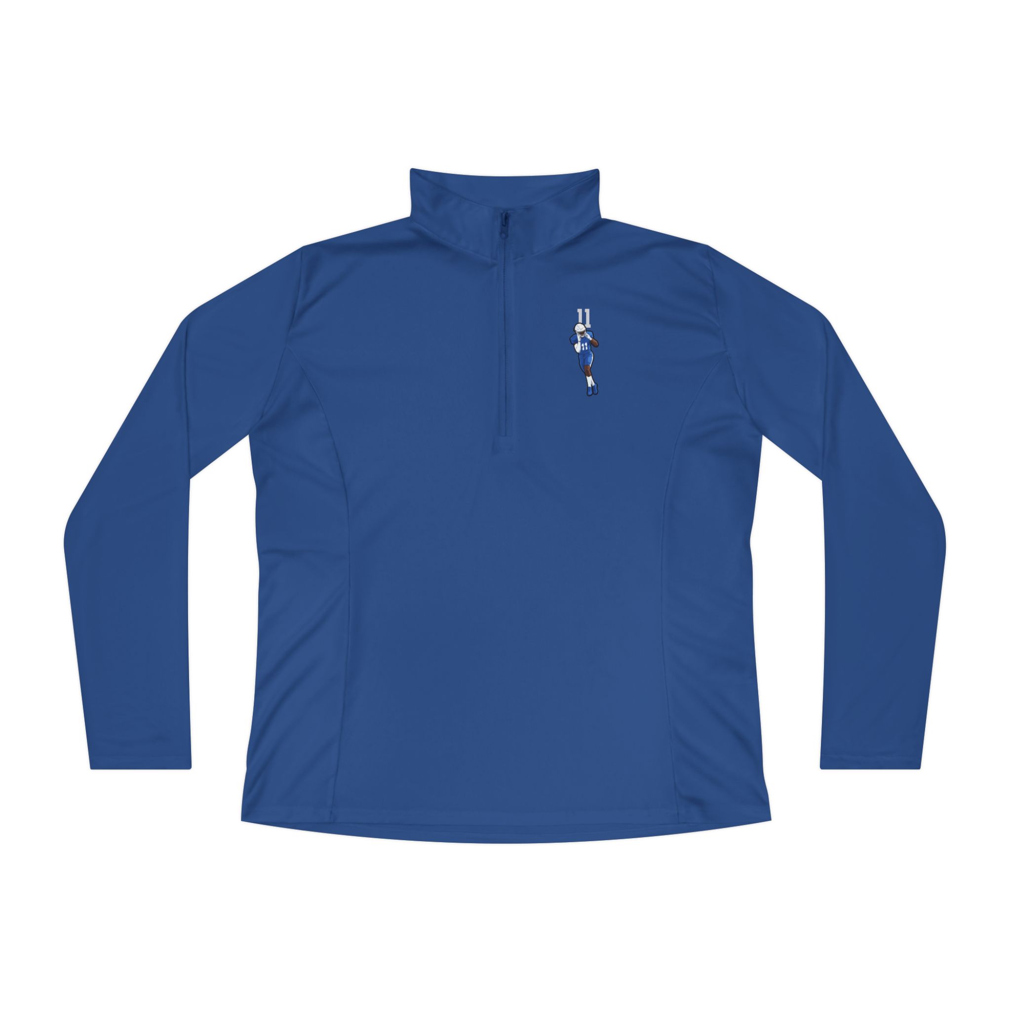 Women's Q-Zip Pullover — character_number_top in Royal