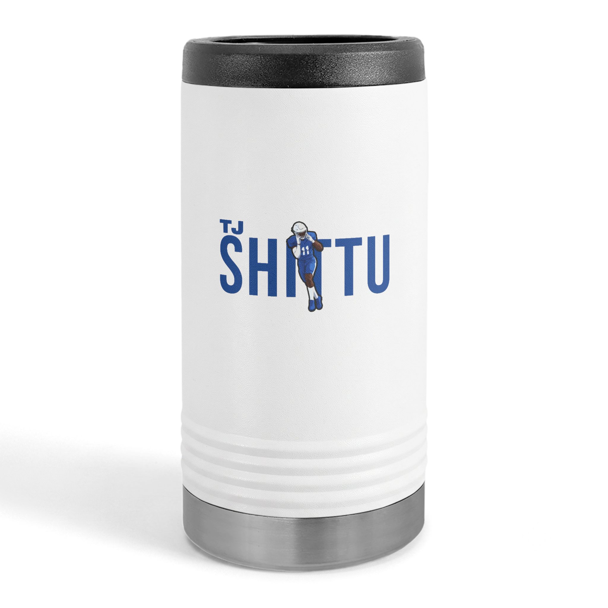 Slim Stainless Can Cooler — character_player_name in White