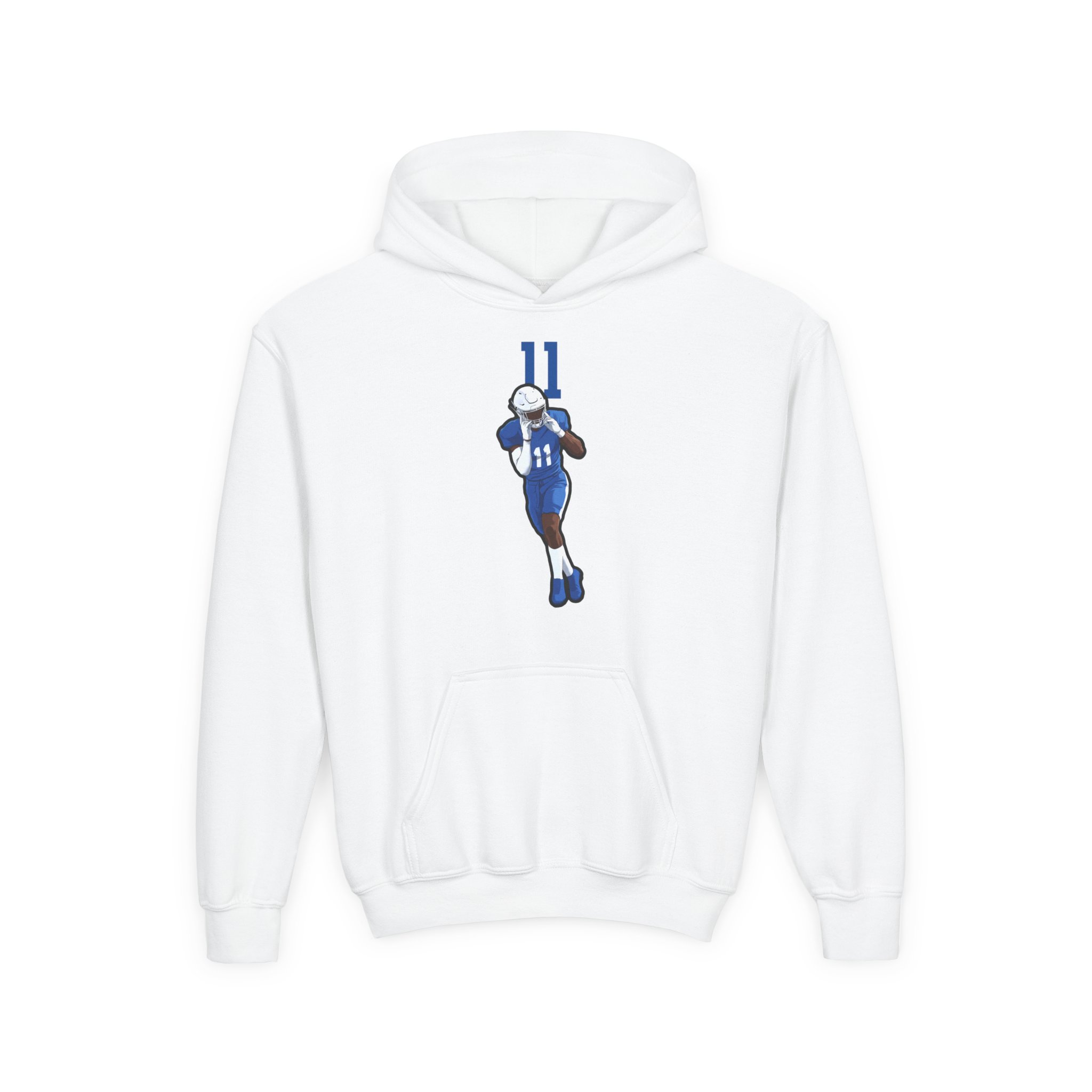 Youth Hoodie — character_number_top in White