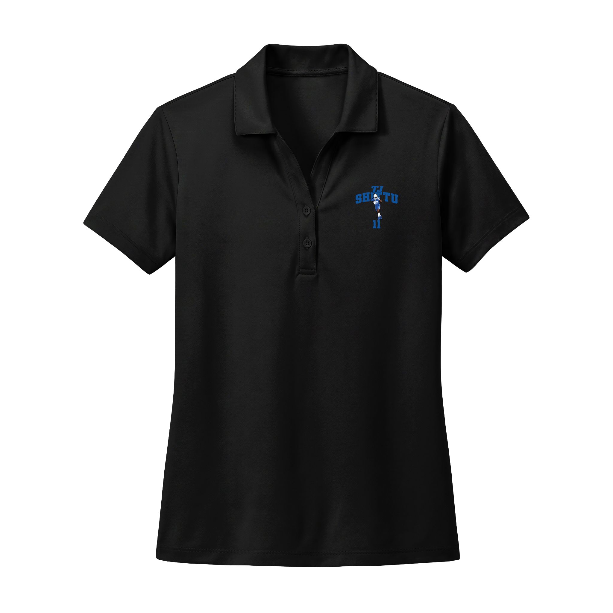 Women's Polo — character_signature_arch in Black