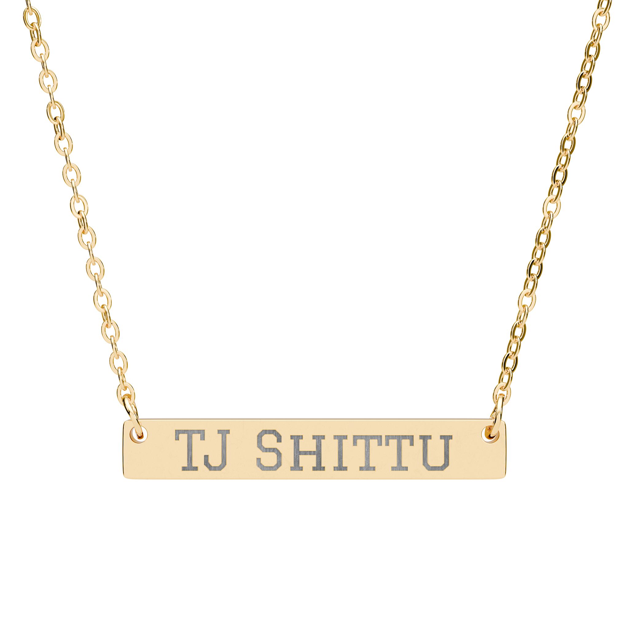 Engraved Bar Necklace — Classic in Gold