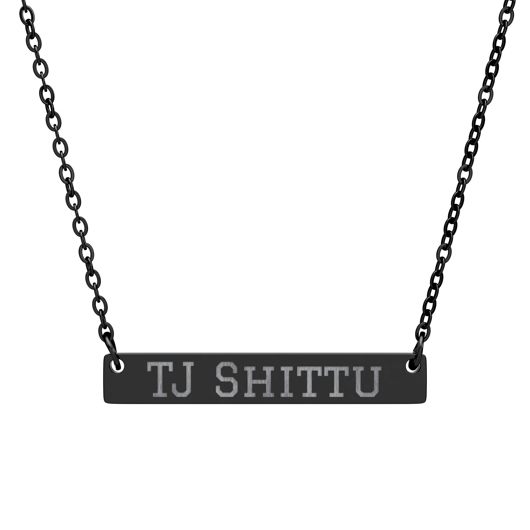Engraved Bar Necklace — Classic in Black