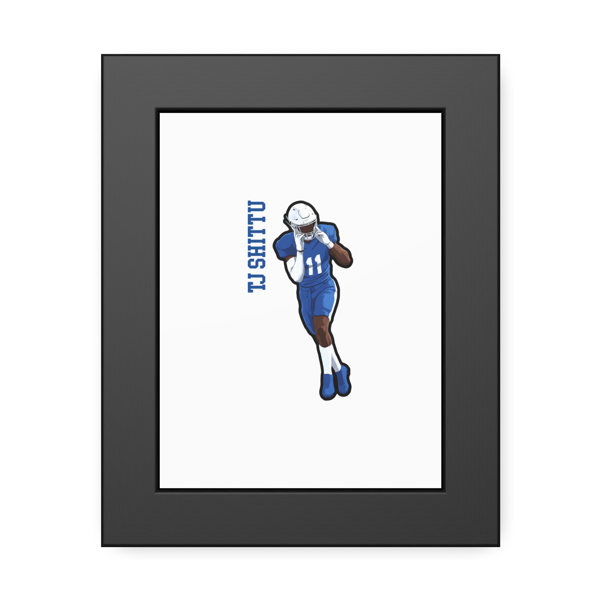 Framed Poster — character_name_vertical in Black