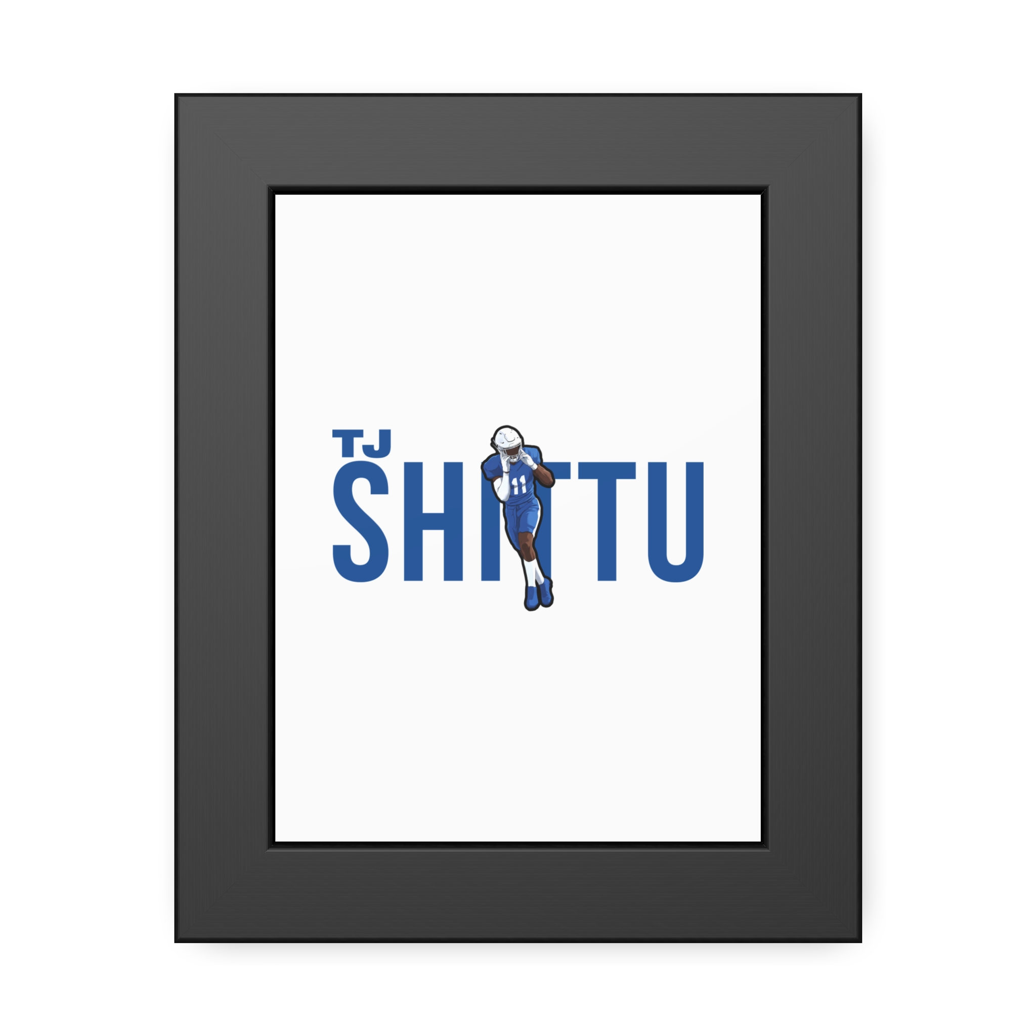 Framed Poster — character_player_name in Black