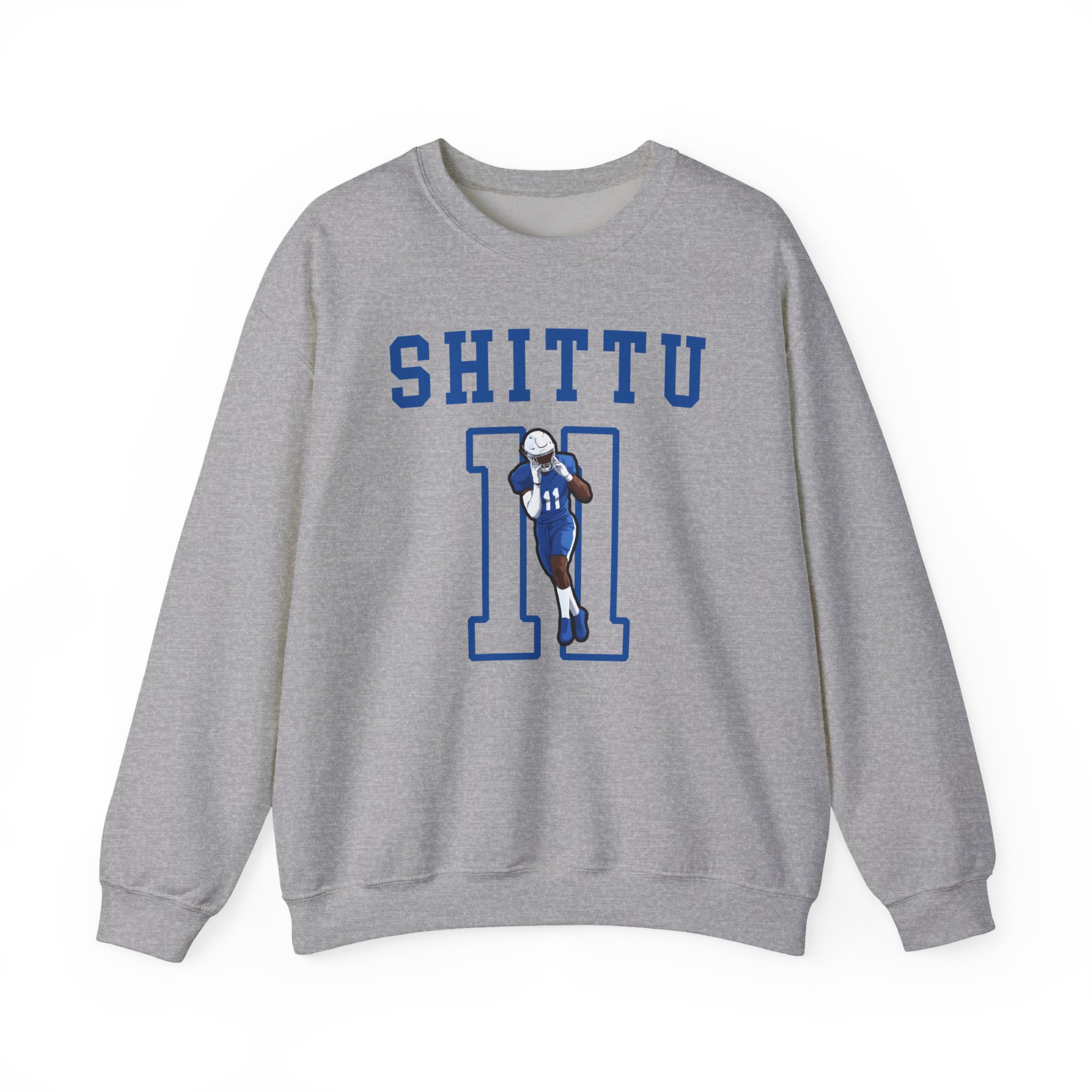 Crewneck Sweatshirt — character_shirsey in Grey