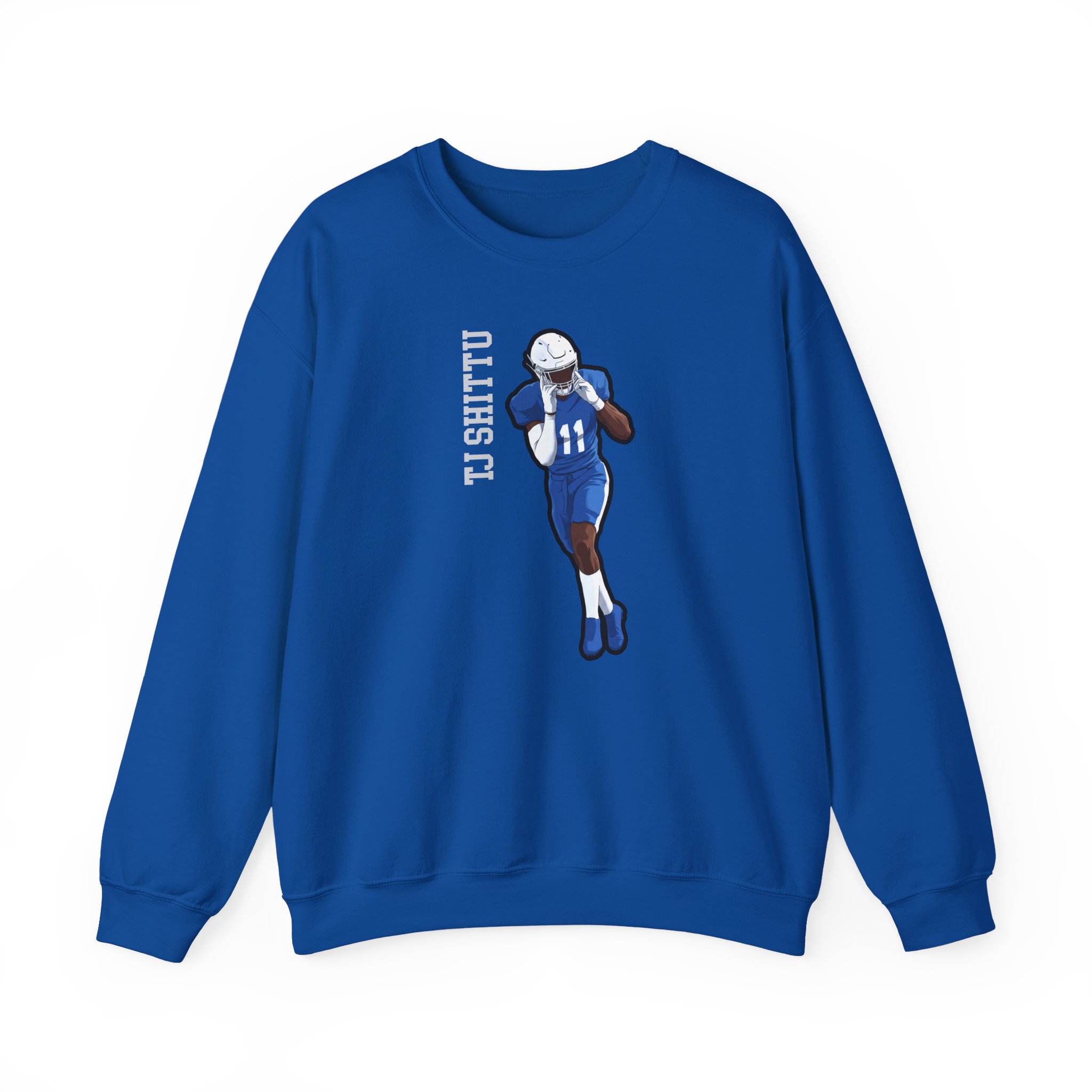 Crewneck Sweatshirt — character_name_vertical in Royal