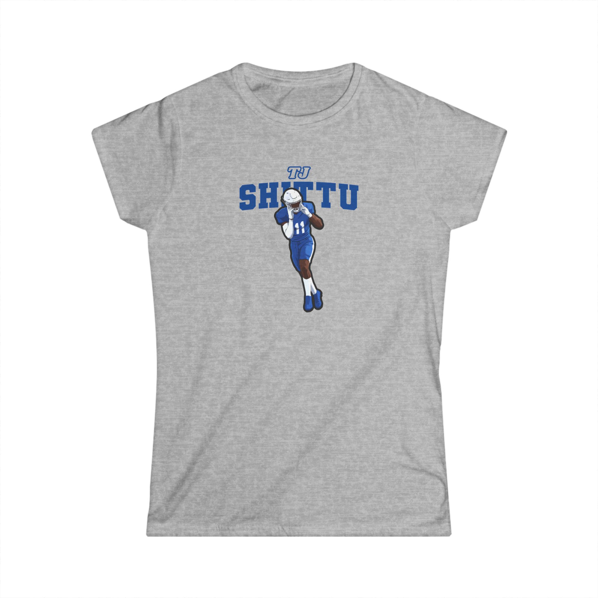 Women's Softstyle Tee — character_name_arch in Grey
