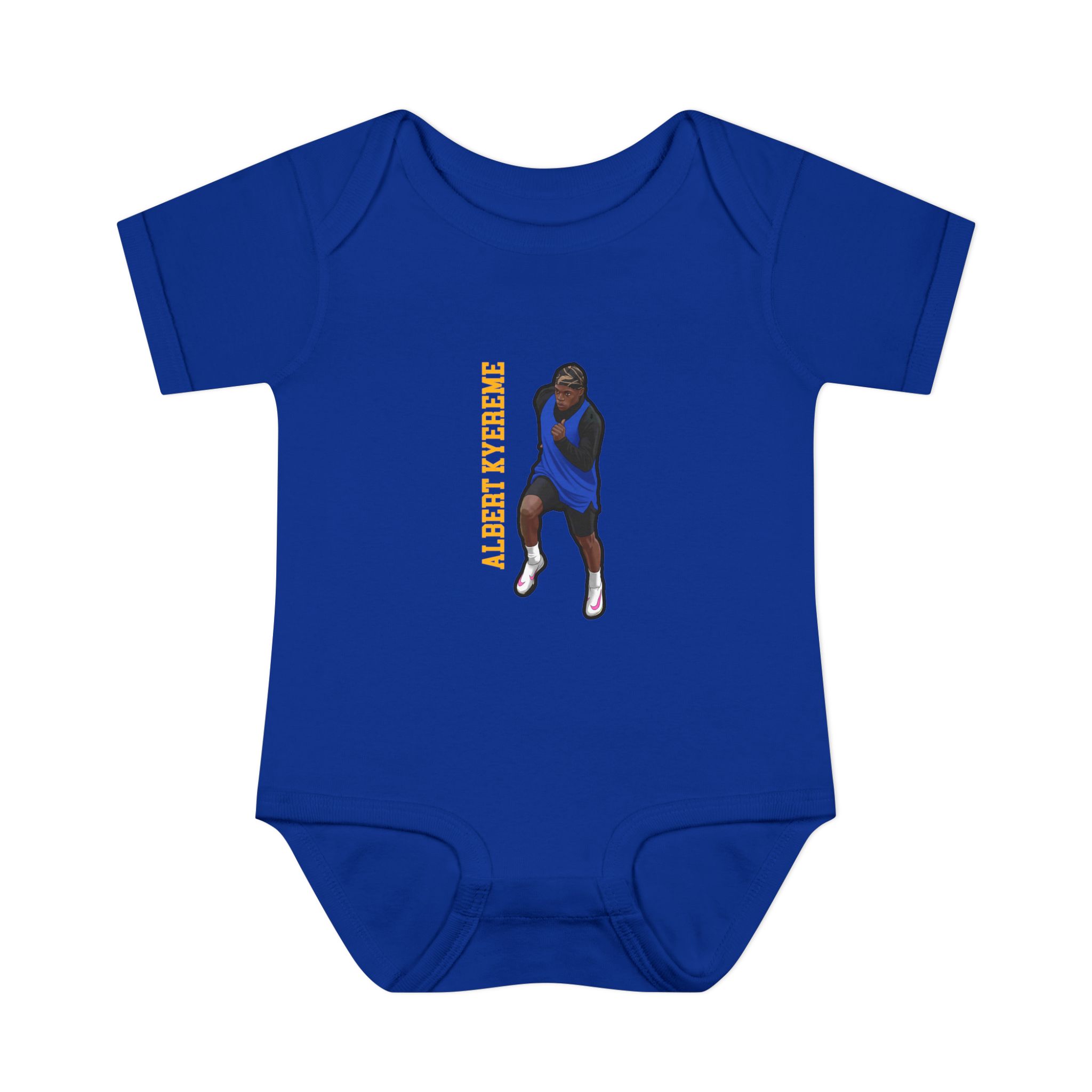 Baby Onesie — character_name_vertical in Royal
