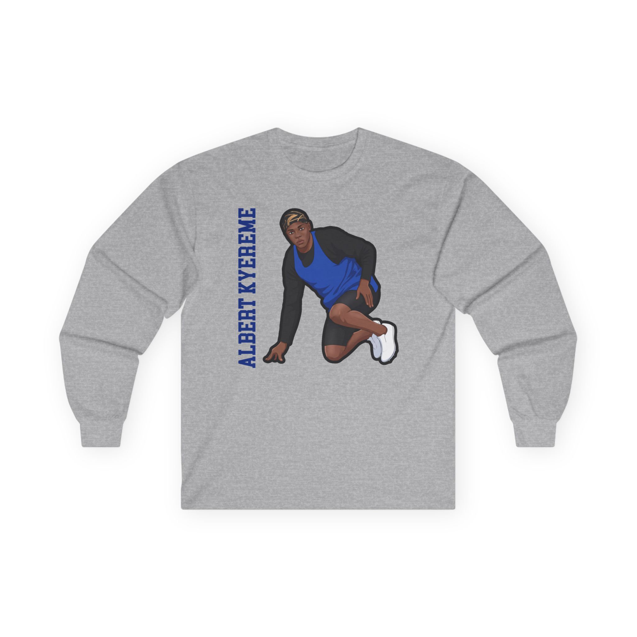 Long Sleeve Tee — character_name_vertical in Grey