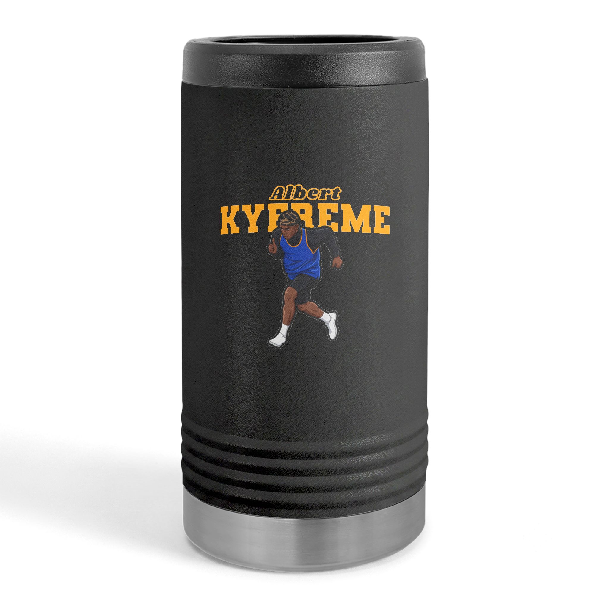 Slim Stainless Can Cooler — character_name_arch in Black