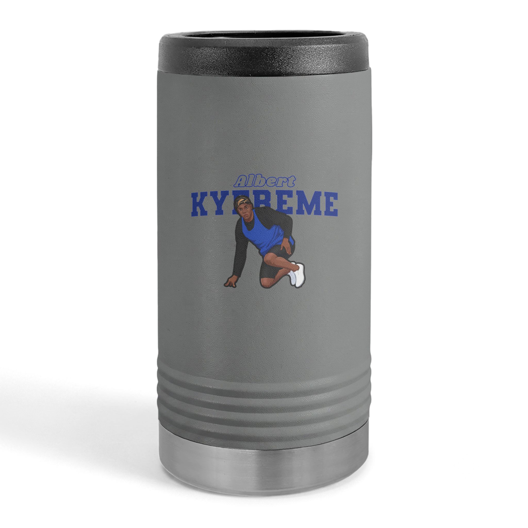 Slim Stainless Can Cooler — character_name_arch in Grey