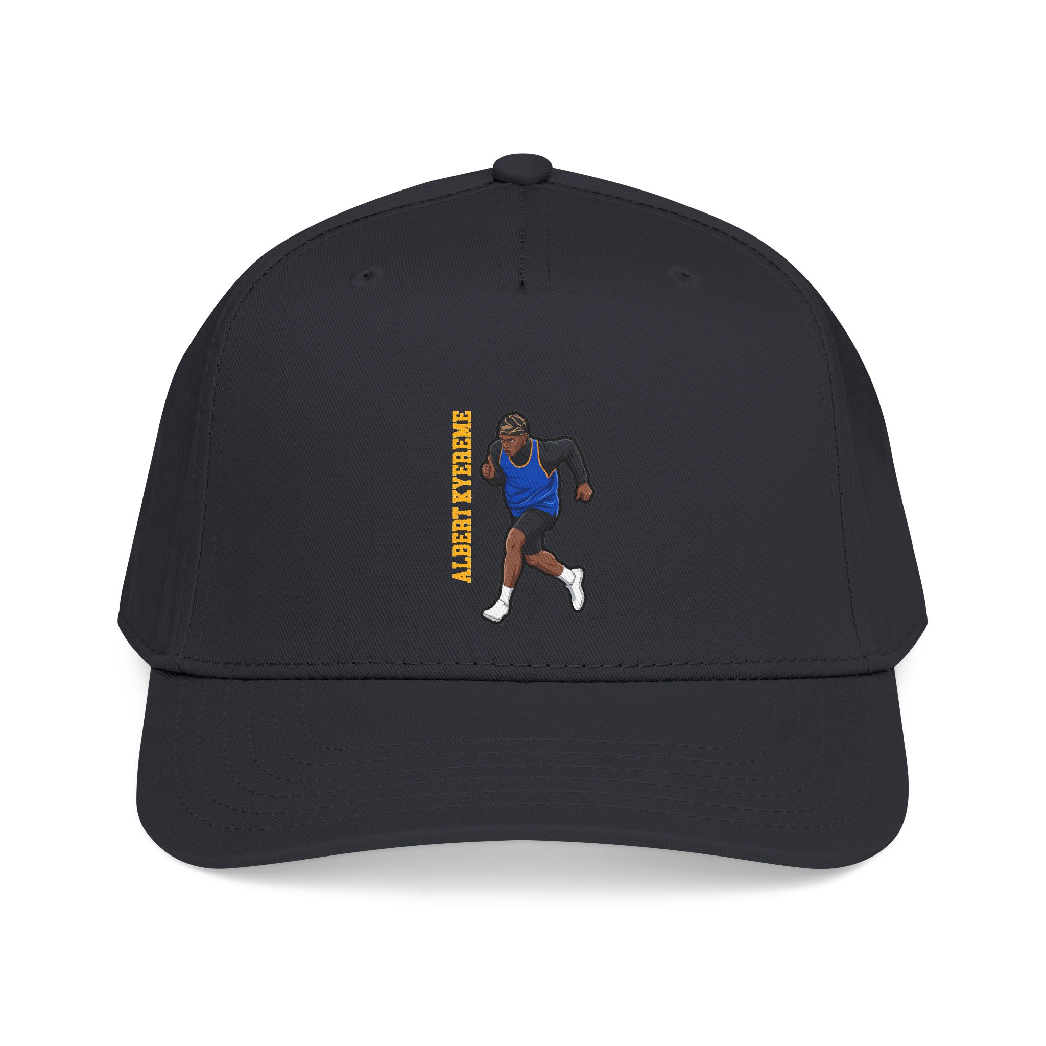 Baseball Cap — character_name_vertical in Black