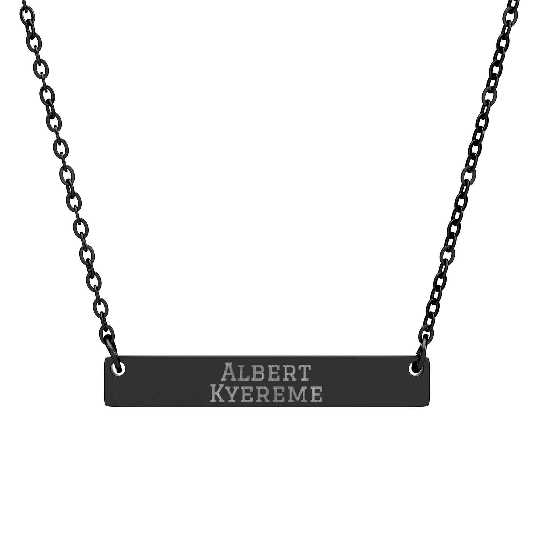 Engraved Bar Necklace — Classic in Black