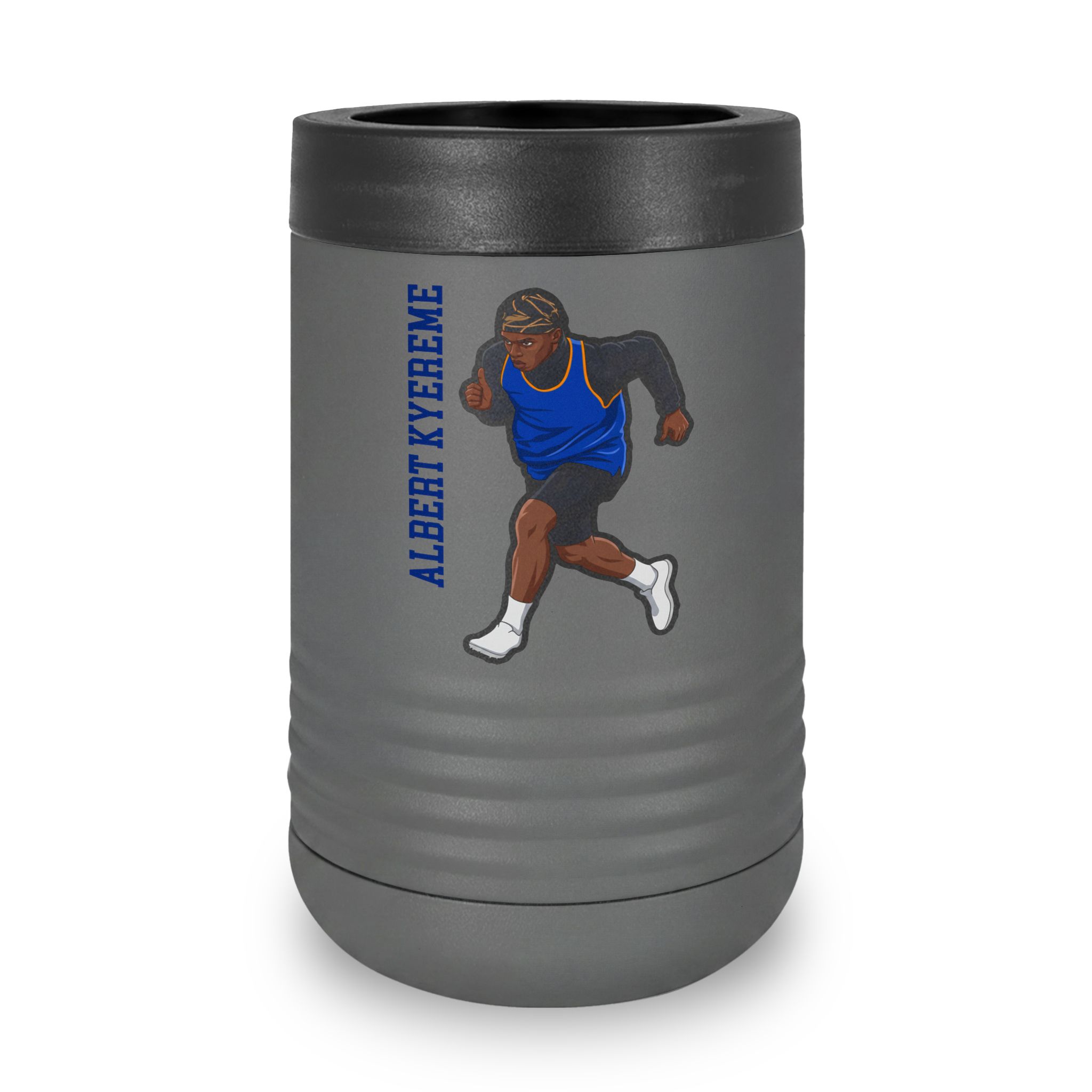 Stainless Can Cooler — character_name_vertical in Grey