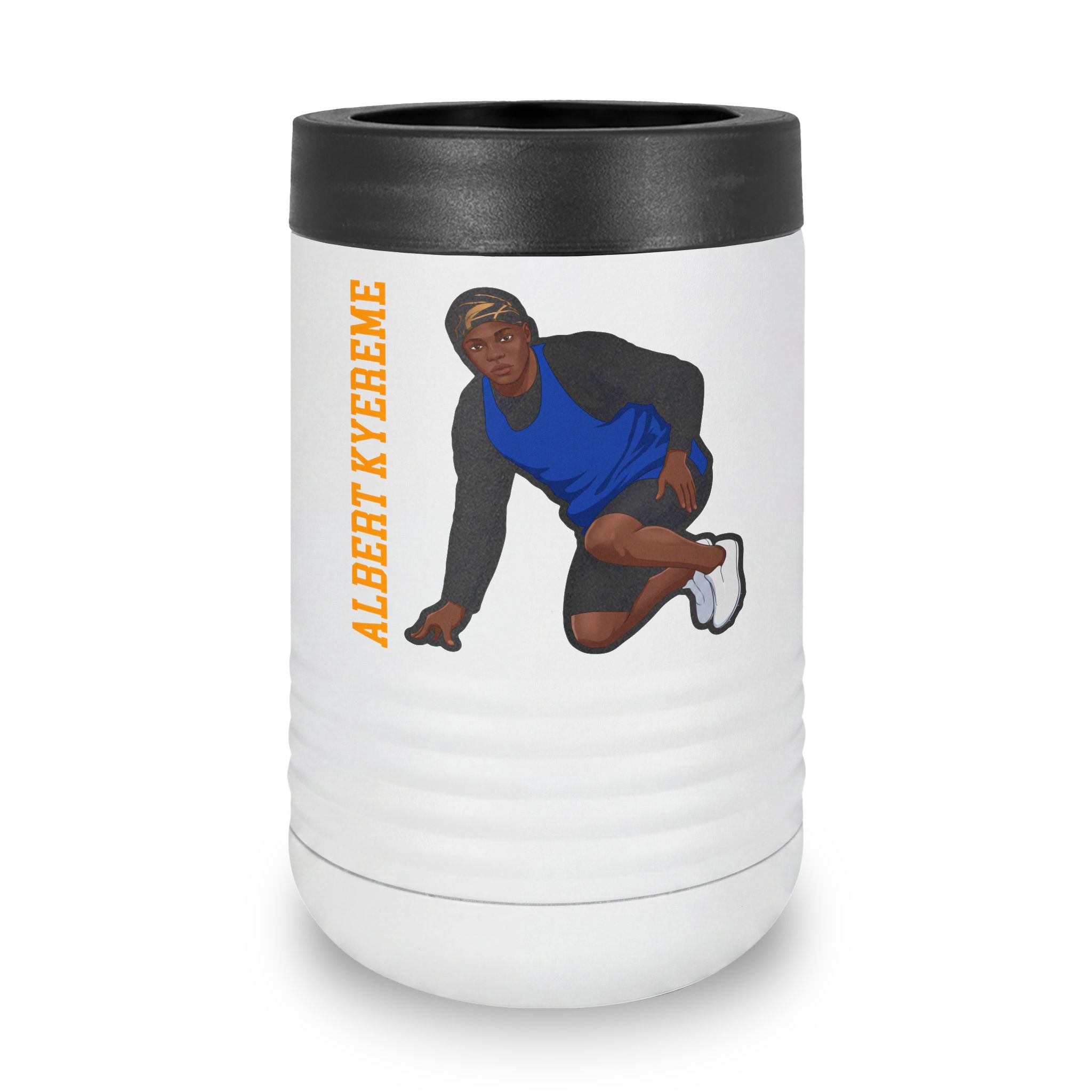 Stainless Can Cooler — character_name_vertical in White