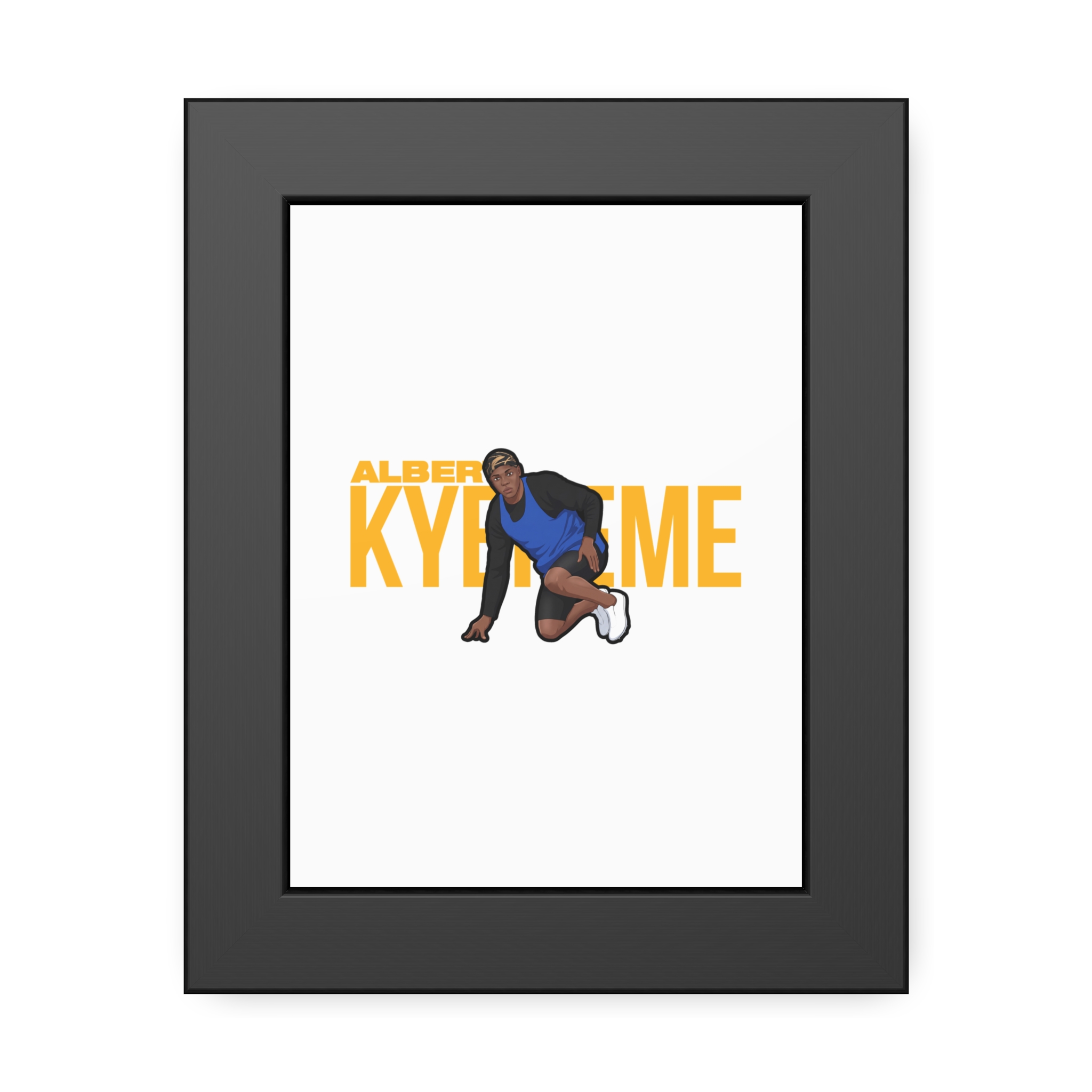 Framed Poster — character_player_name in Black