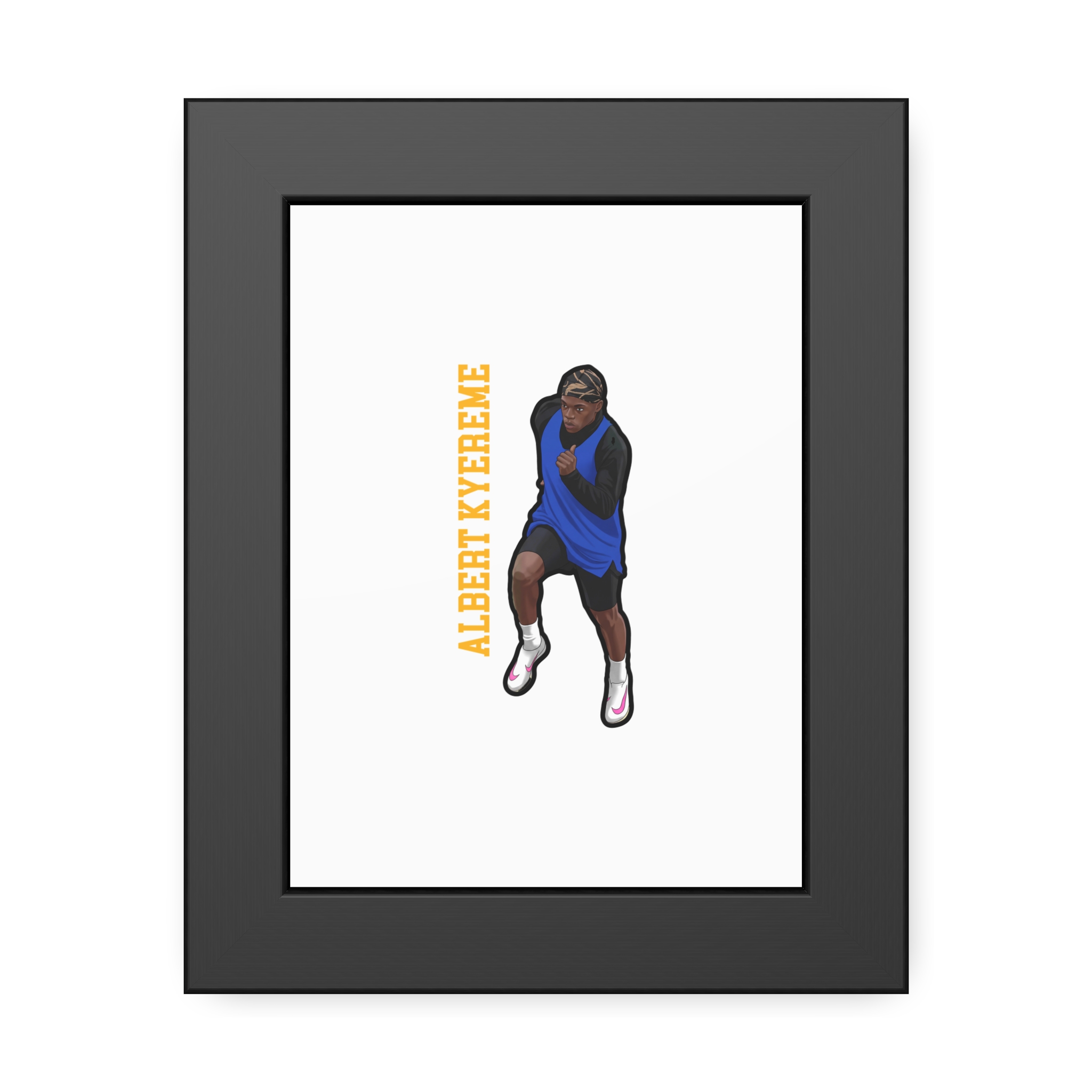 Framed Poster — character_name_vertical in Black