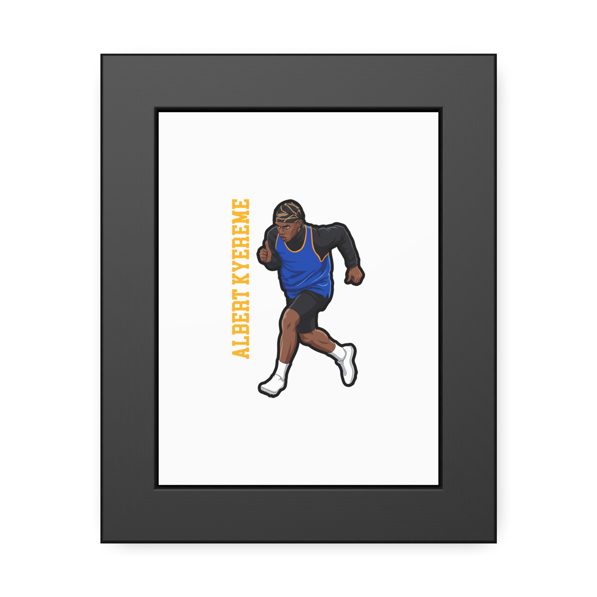 Framed Poster — character_name_vertical in Black