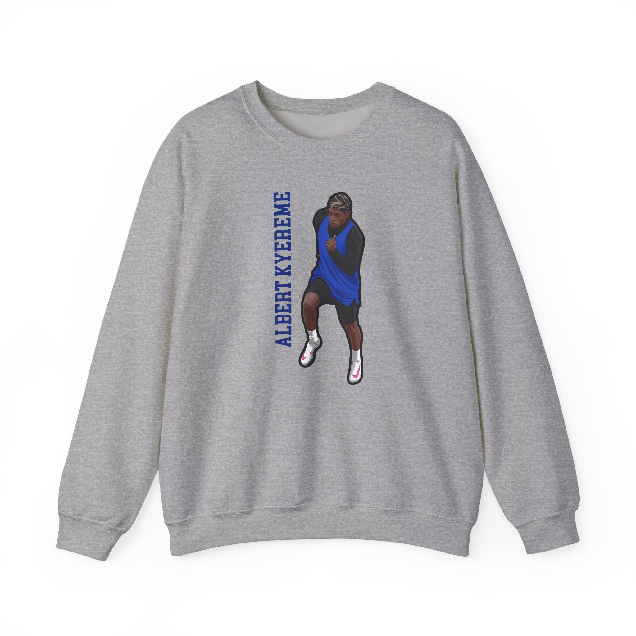 Crewneck Sweatshirt — character_name_vertical in Grey