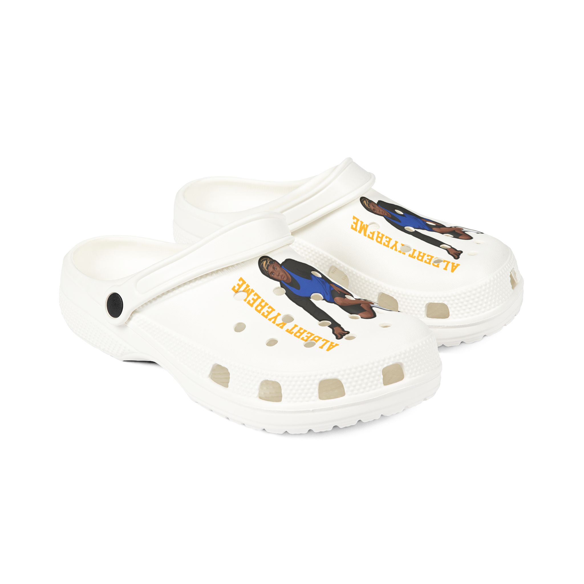 Rubber Clogs — character_name_vertical in White