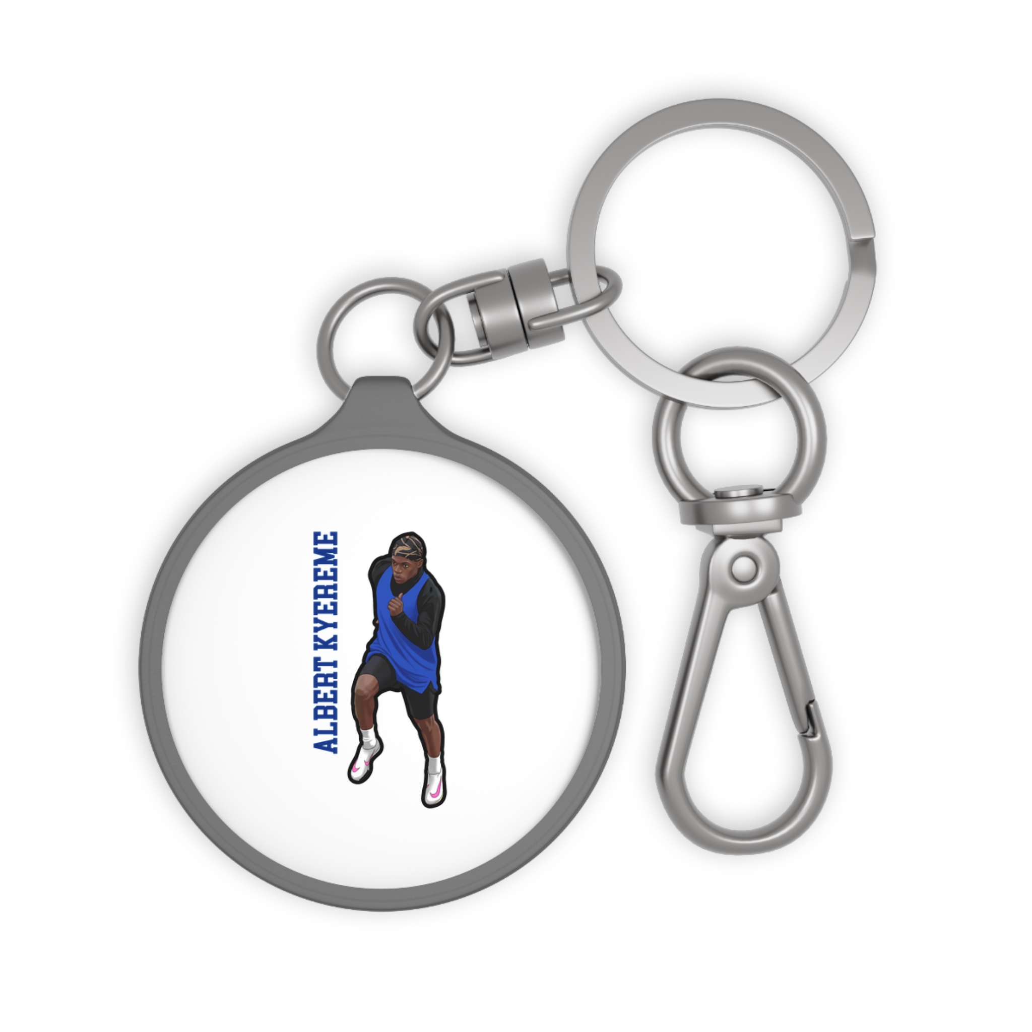 Keychain — character_name_vertical in Grey