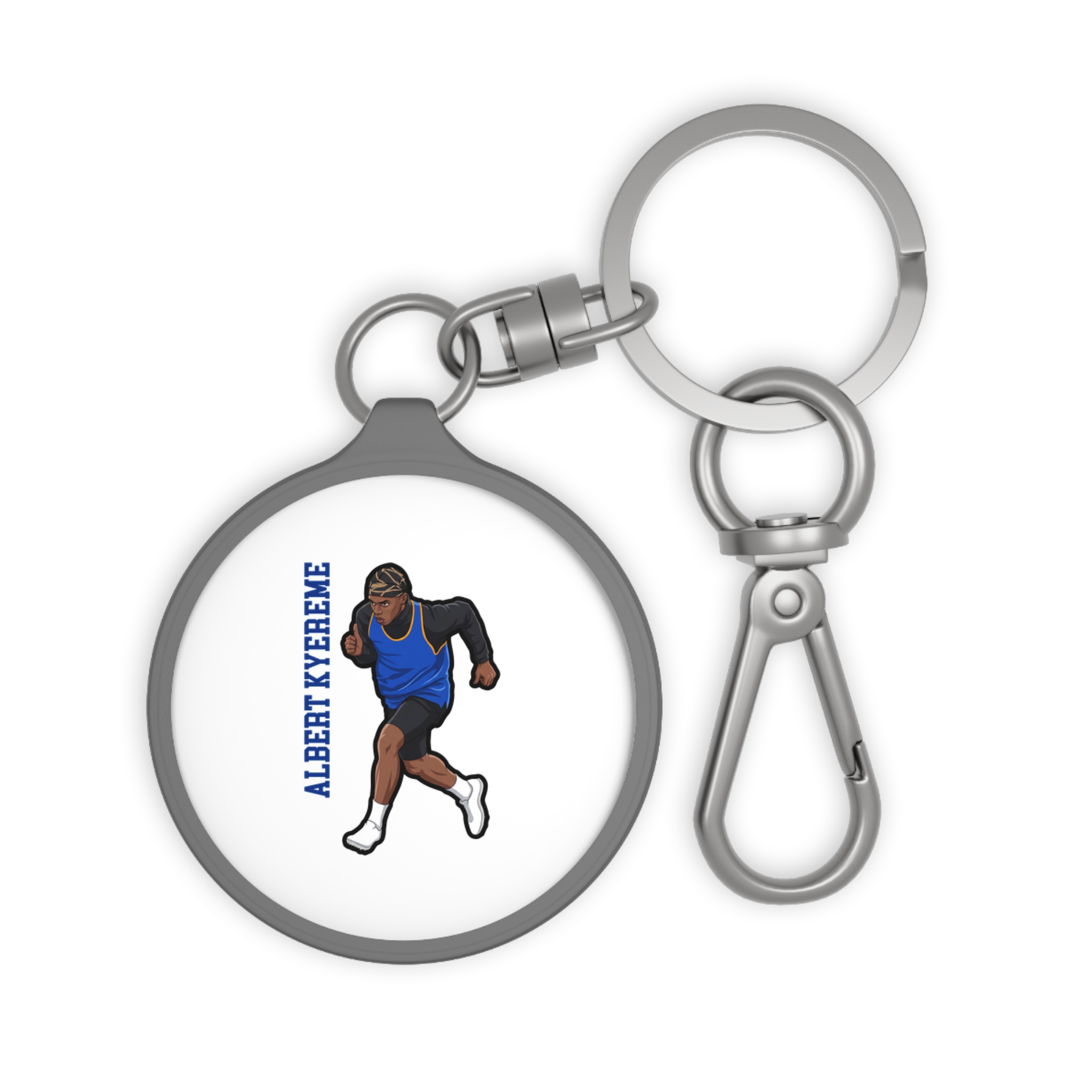 Keychain — character_name_vertical in Grey