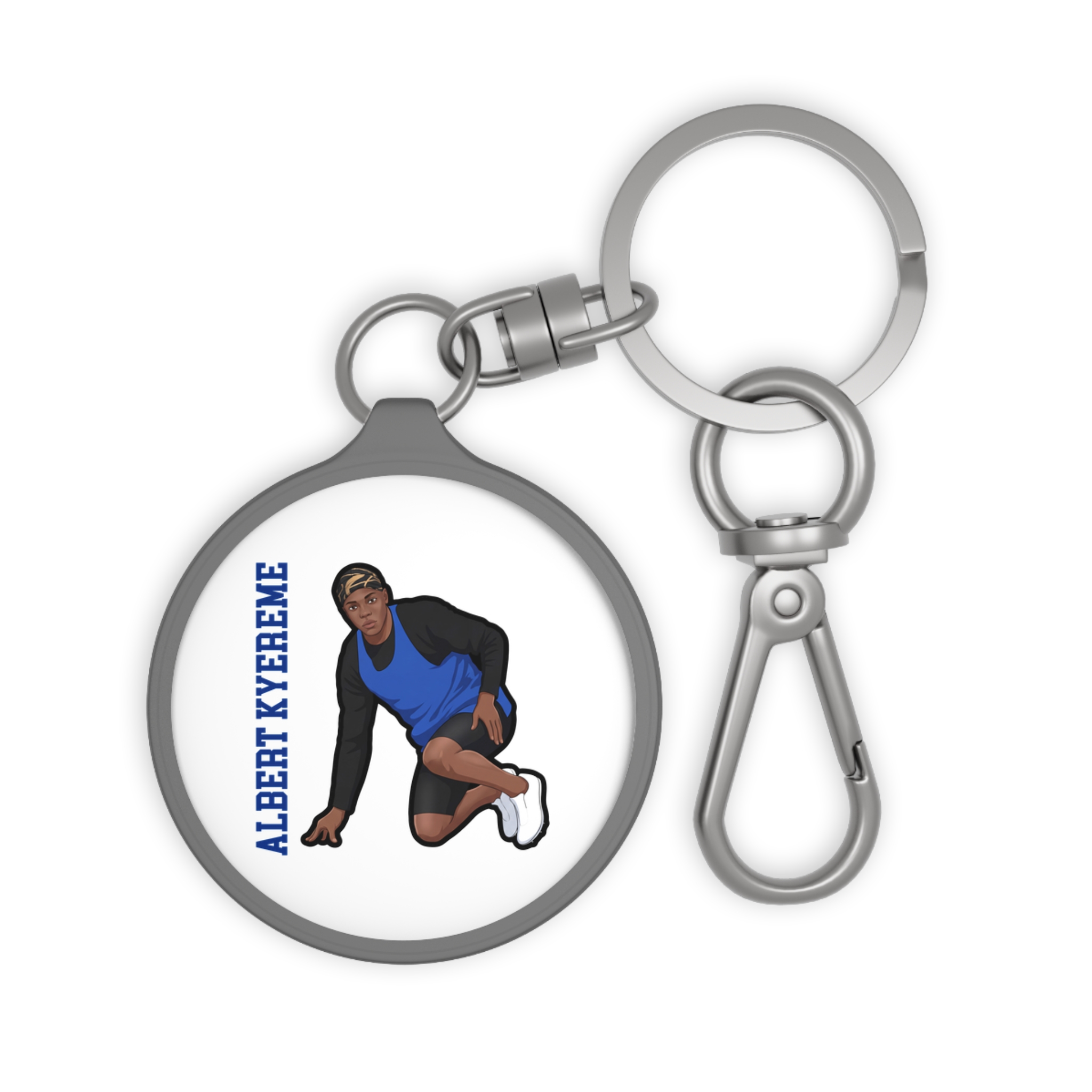 Keychain — character_name_vertical in Grey