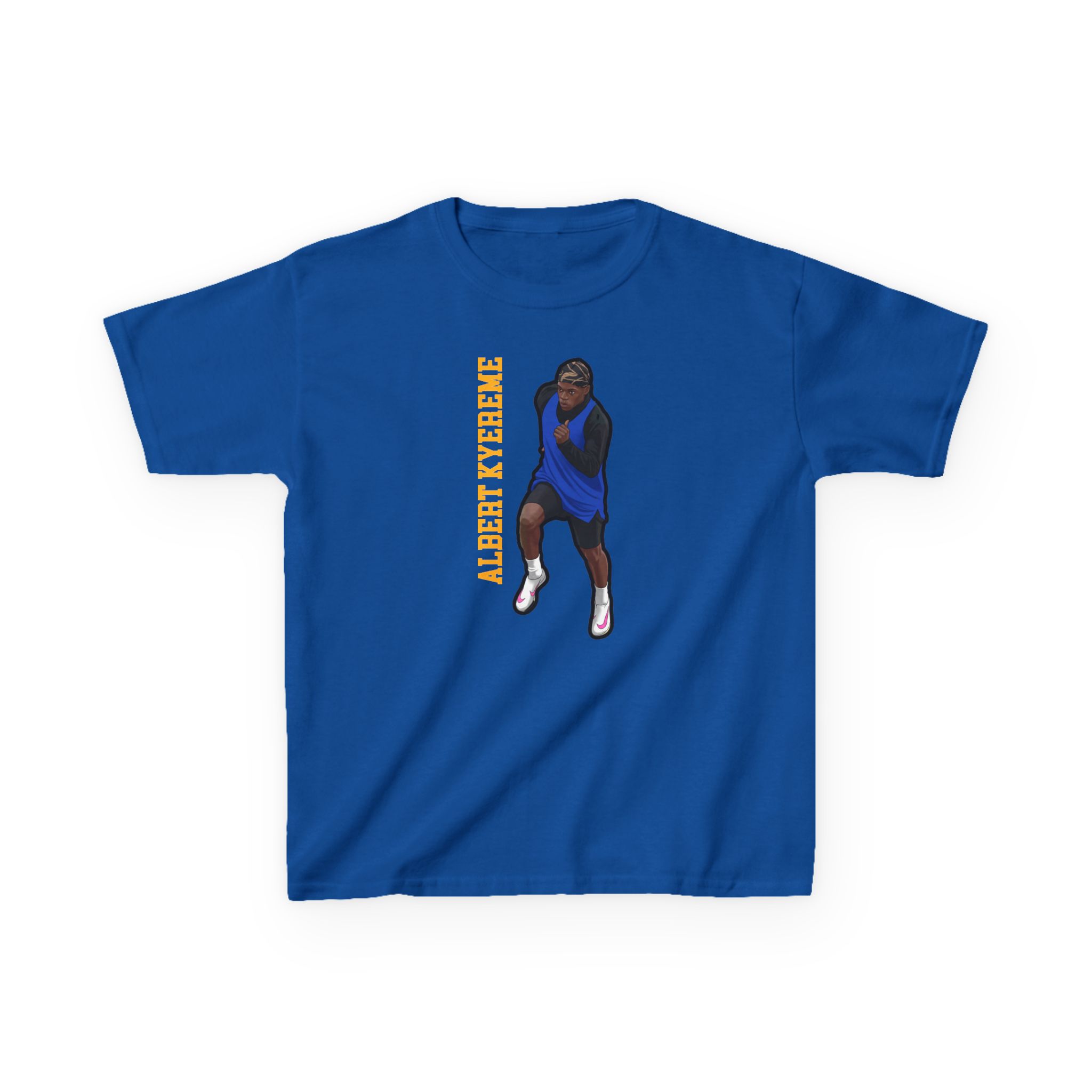 Youth Tee — character_name_vertical in Royal