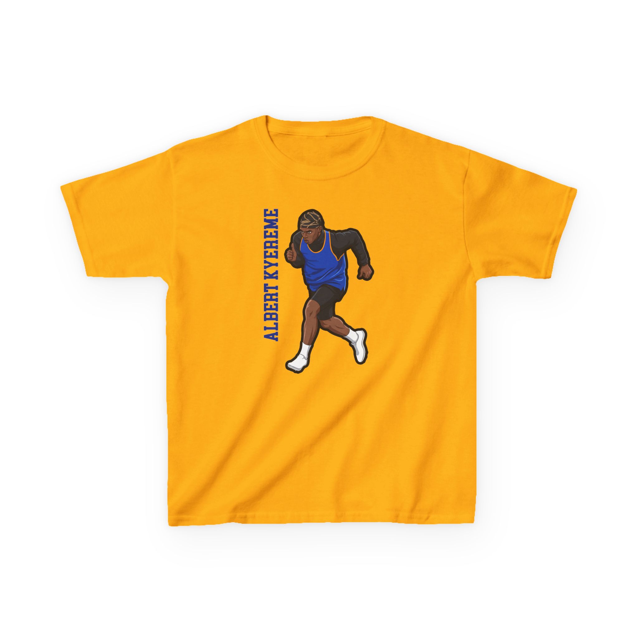 Youth Tee — character_name_vertical in Gold