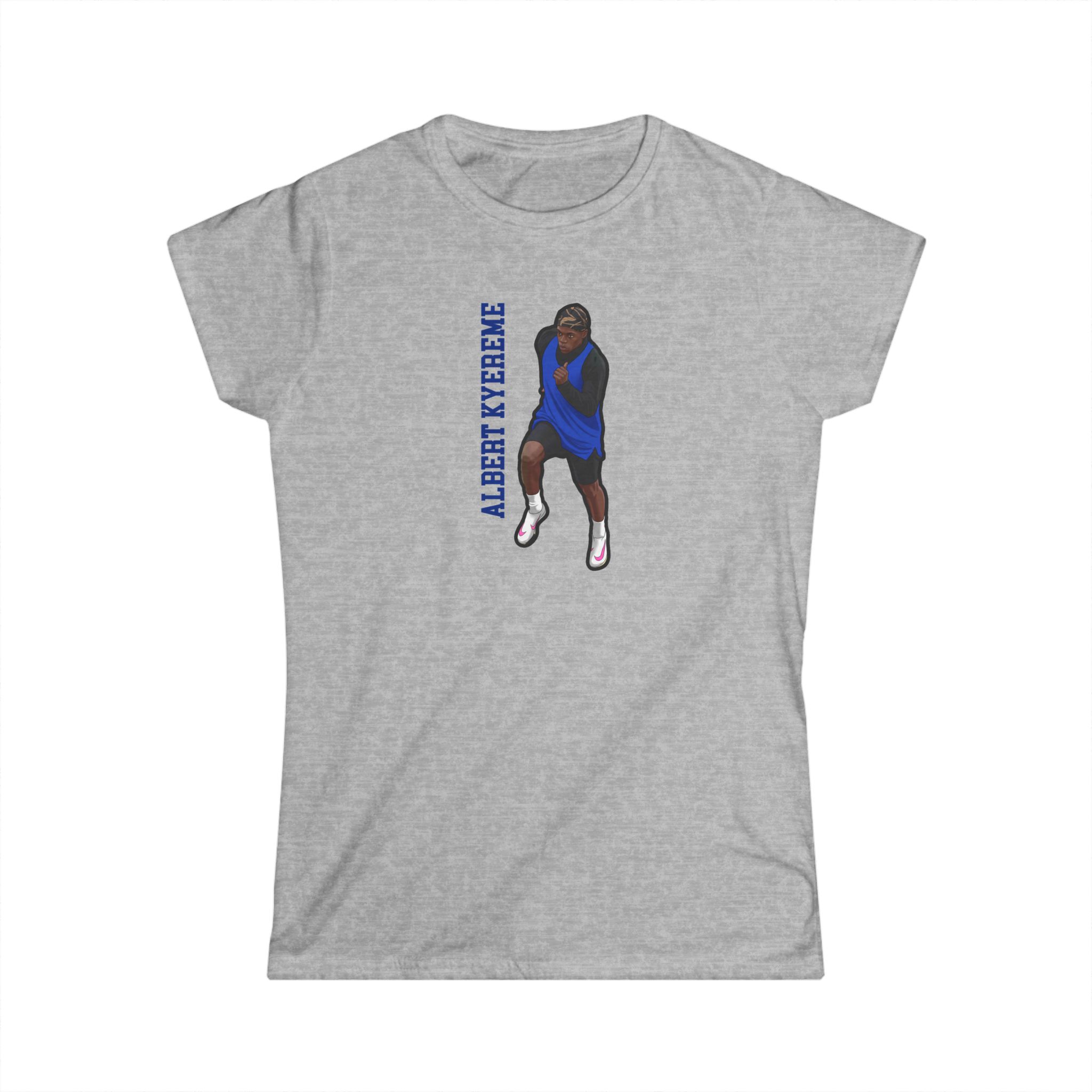 Women's Softstyle Tee — character_name_vertical in Grey