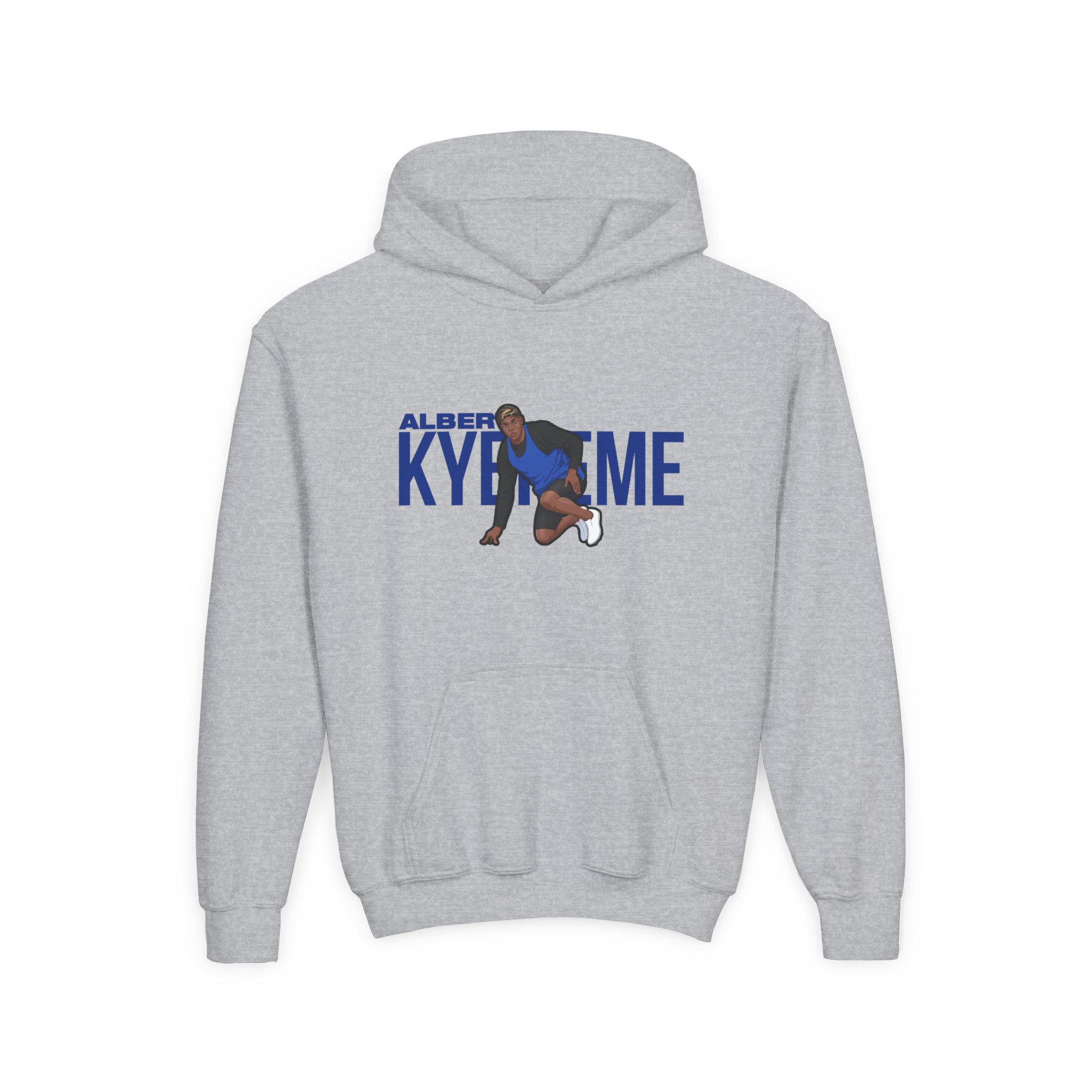 Youth Hoodie — character_player_name in Grey
