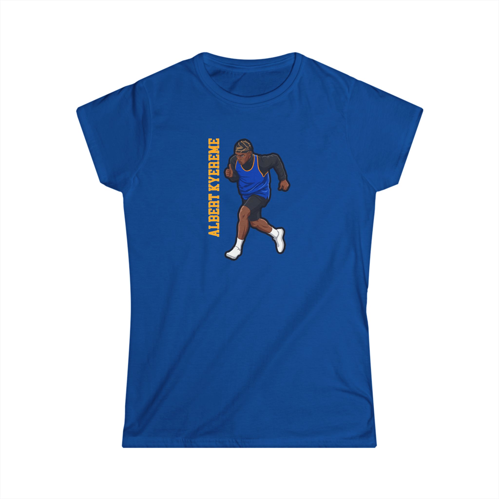 Women's Softstyle Tee — character_name_vertical in Royal
