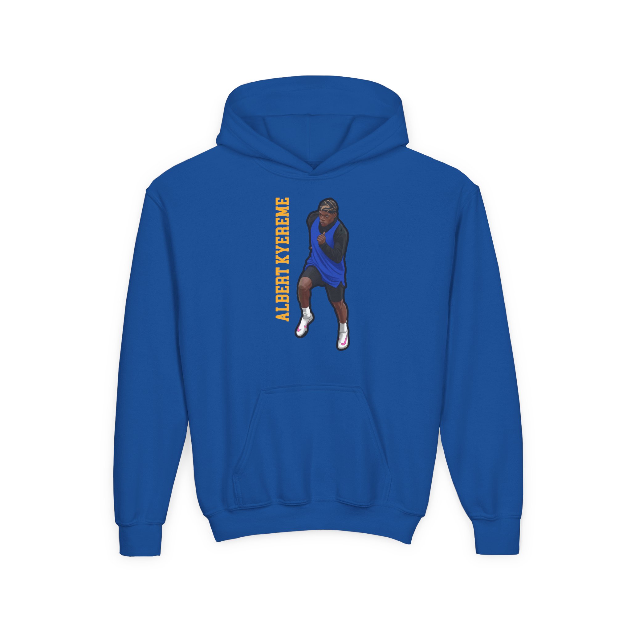 Youth Hoodie — character_name_vertical in Royal