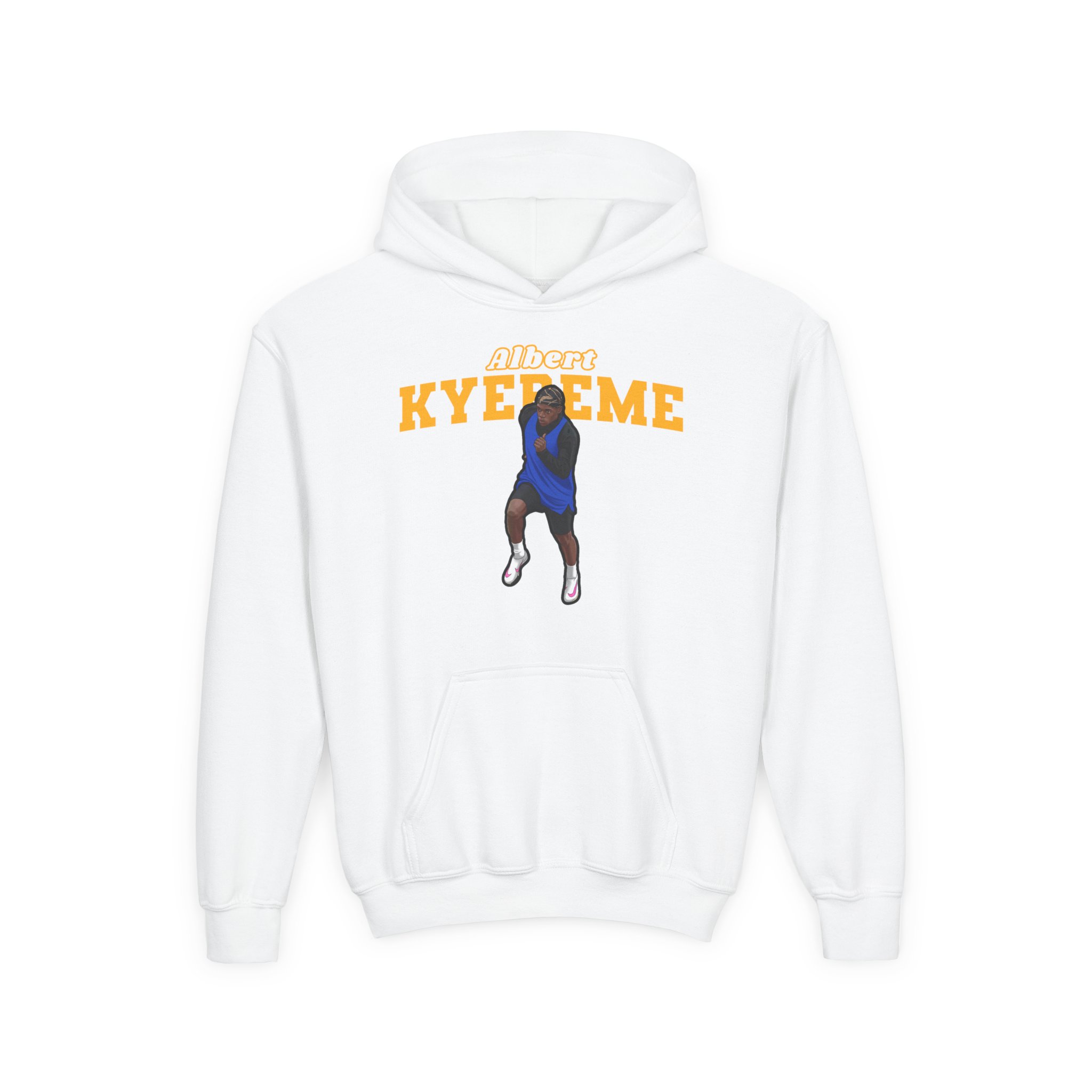 Youth Hoodie — character_name_arch in White