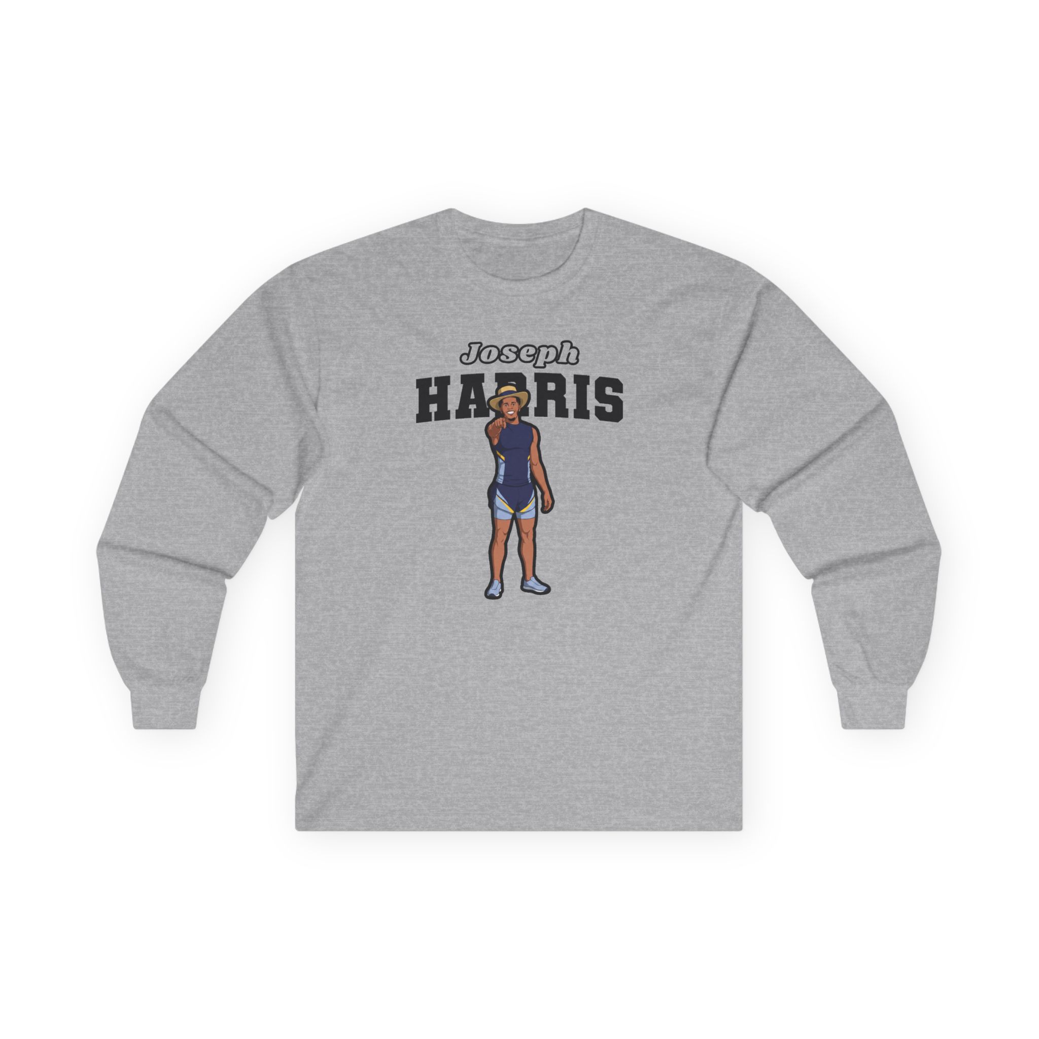 Long Sleeve Tee — character_name_arch in Grey