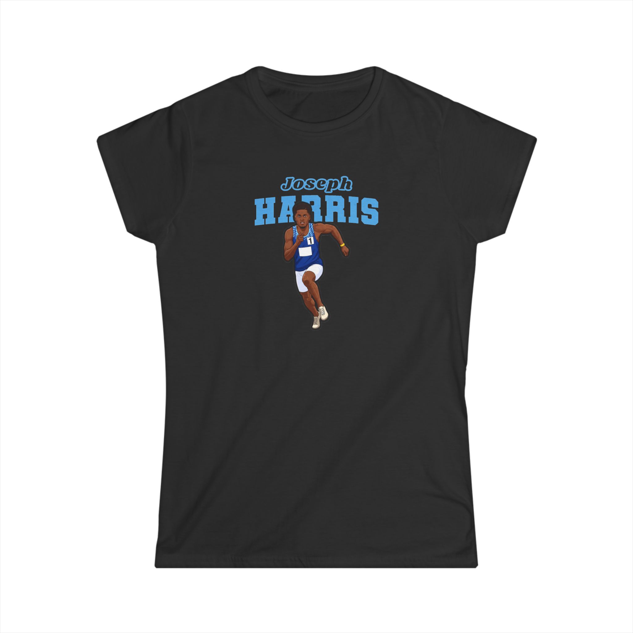 Women's Softstyle Tee — character_name_arch in Black