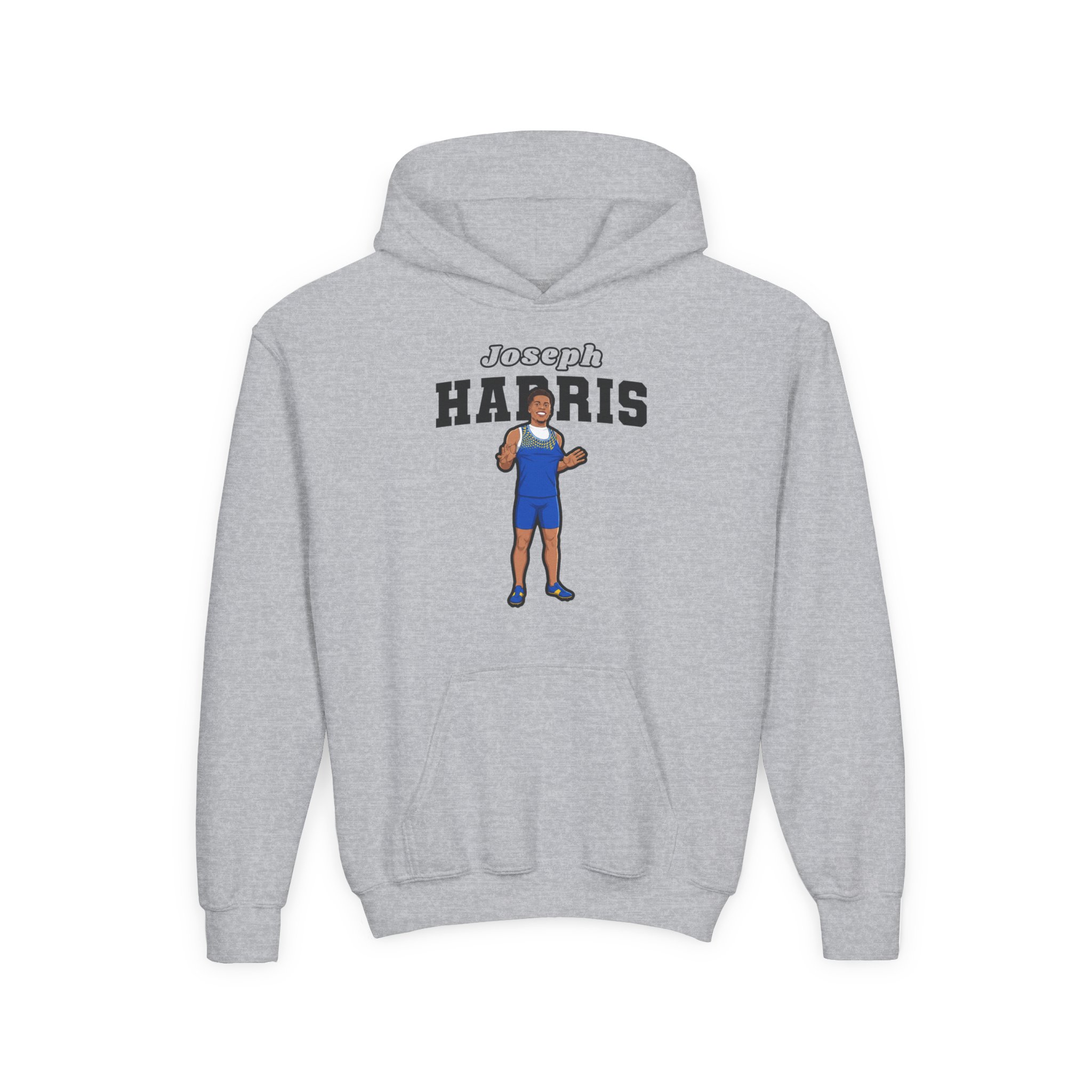 Youth Hoodie — character_name_arch in Grey