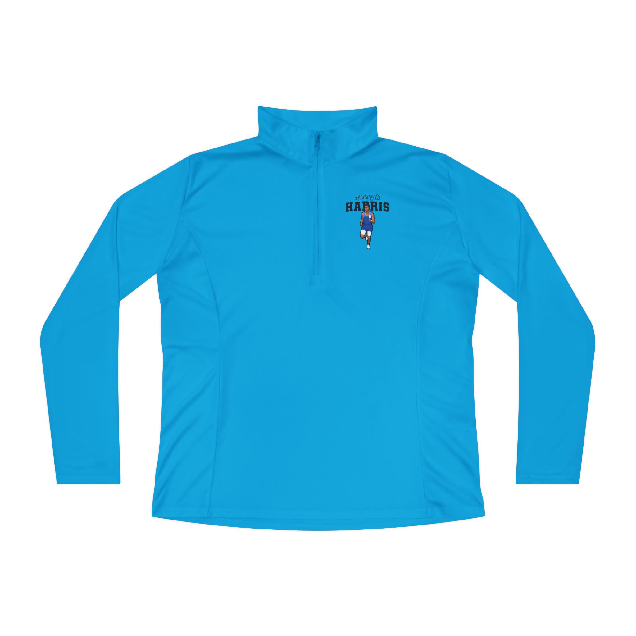 Women's Q-Zip Pullover — character_name_arch in Blue