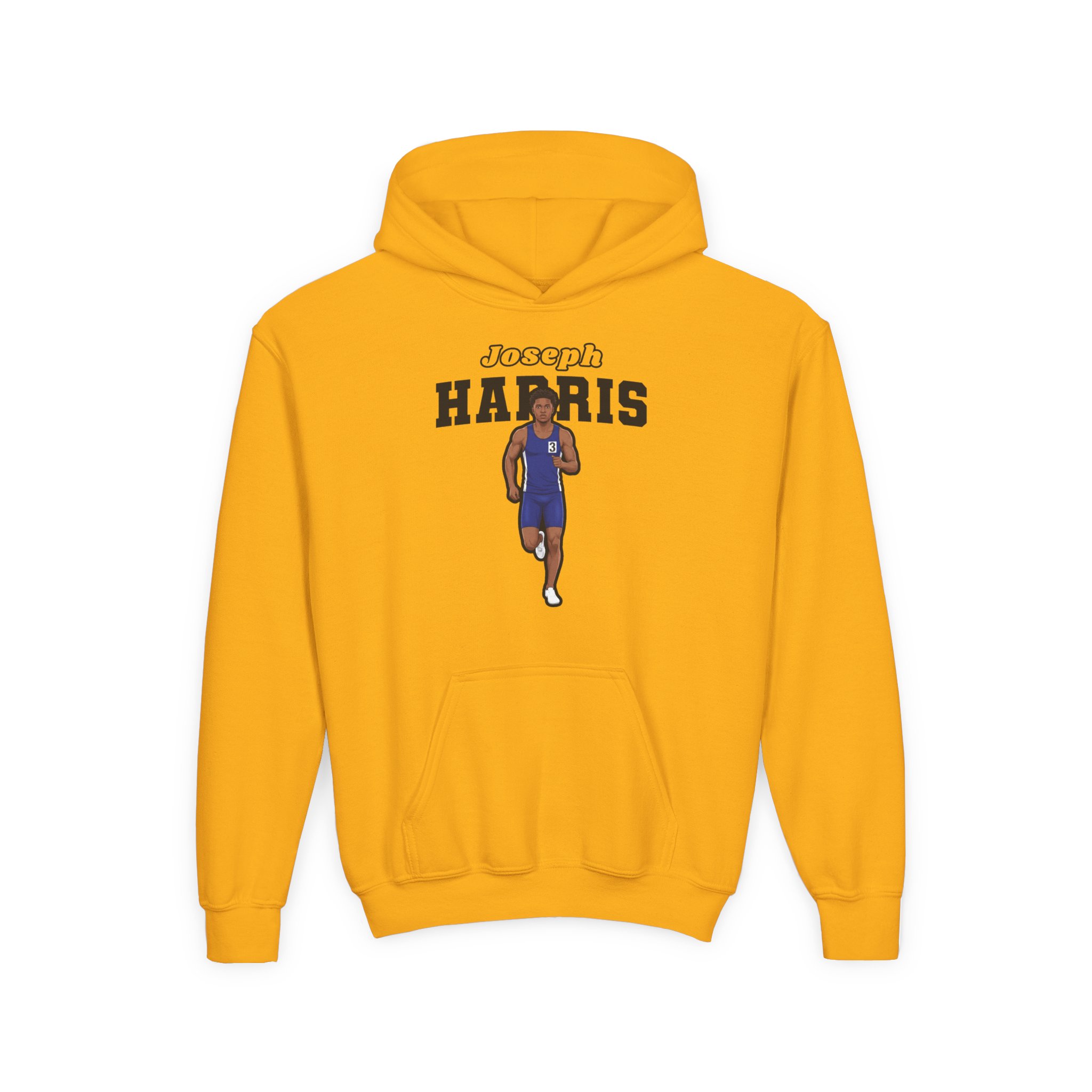 Youth Hoodie — character_name_arch in Gold