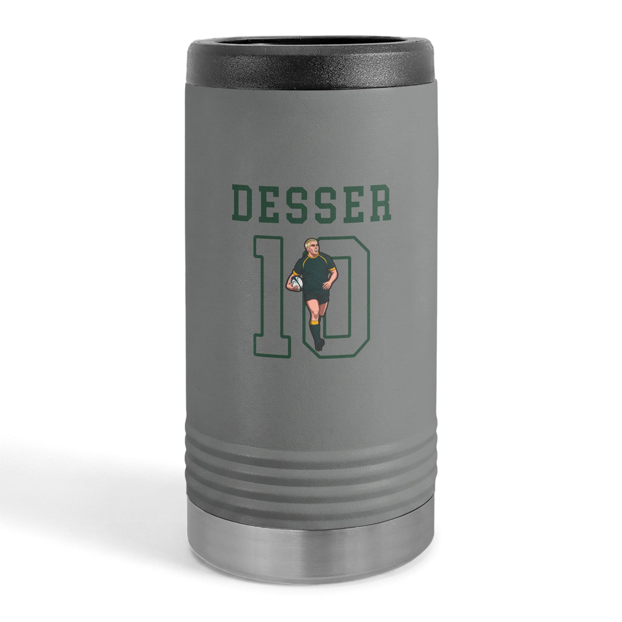 Slim Stainless Can Cooler — character_shirsey in Grey