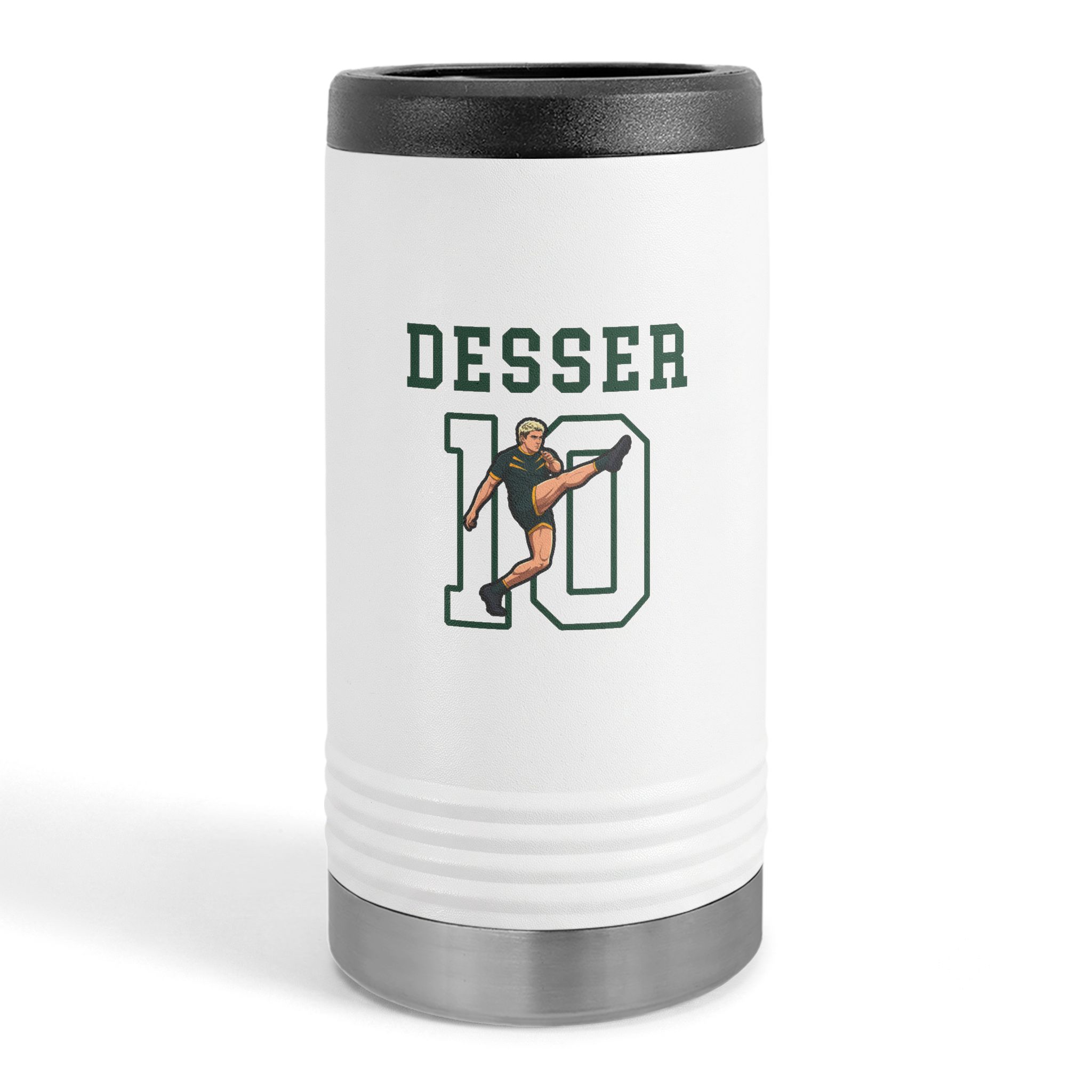 Slim Stainless Can Cooler — character_shirsey in White