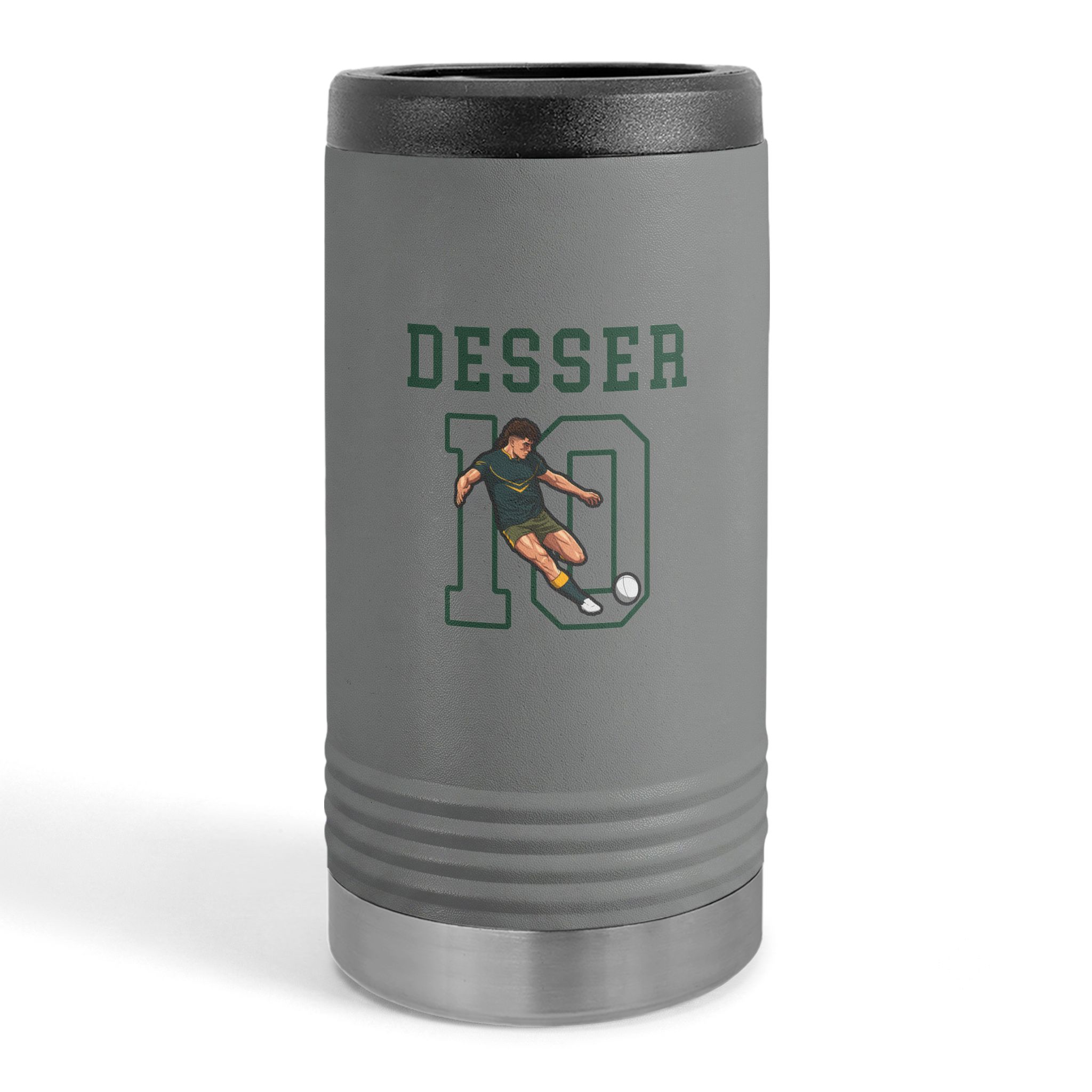 Slim Stainless Can Cooler — character_shirsey in Grey