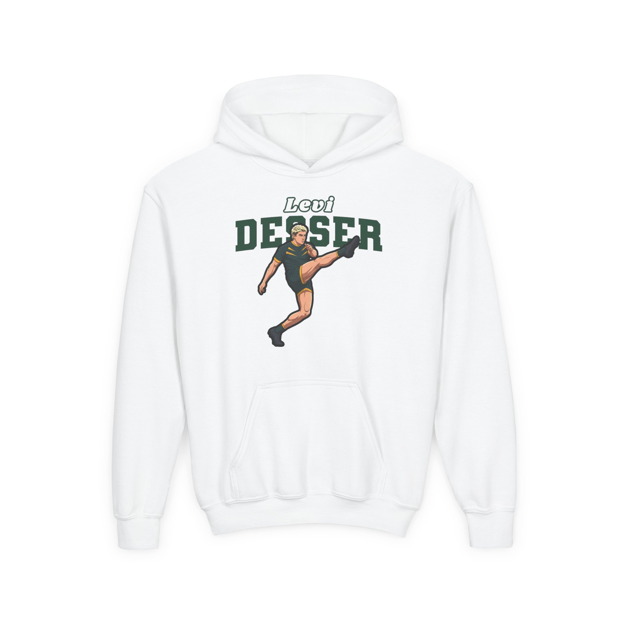 Youth Hoodie — character_name_arch in White