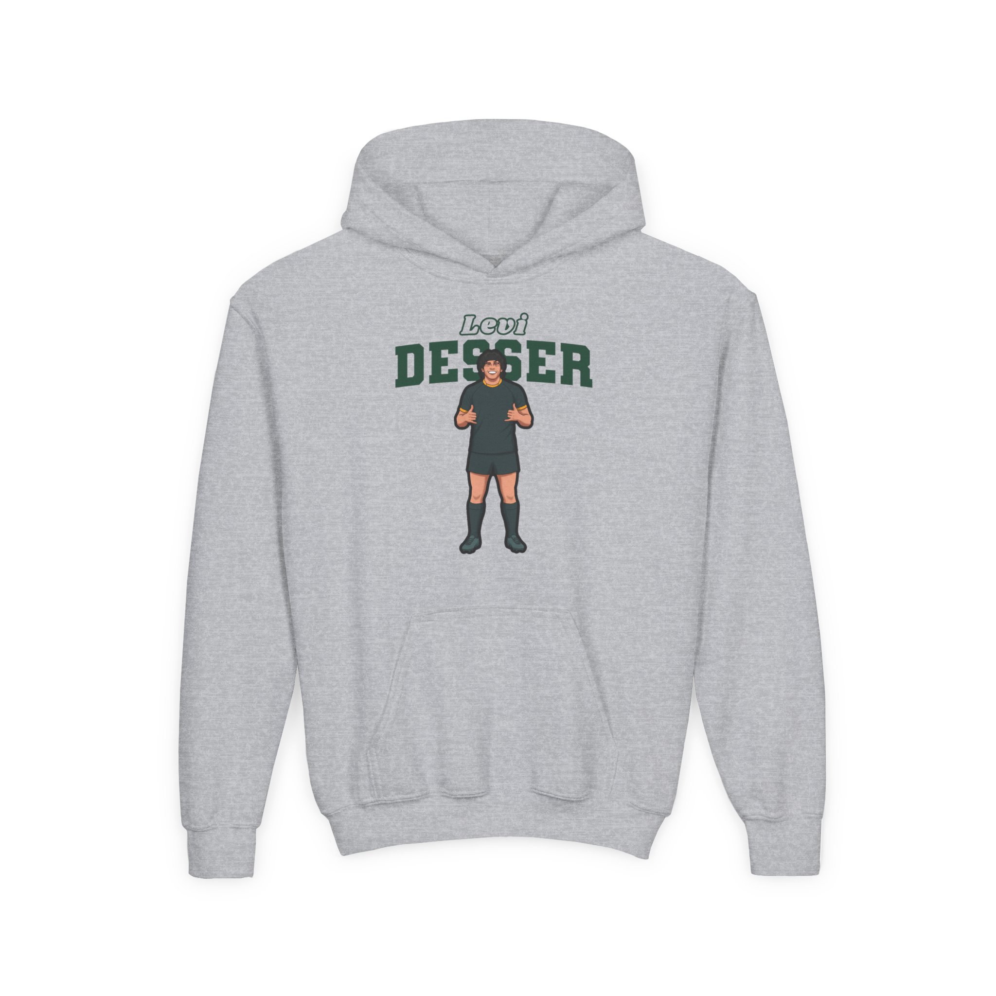 Youth Hoodie — character_name_arch in Grey