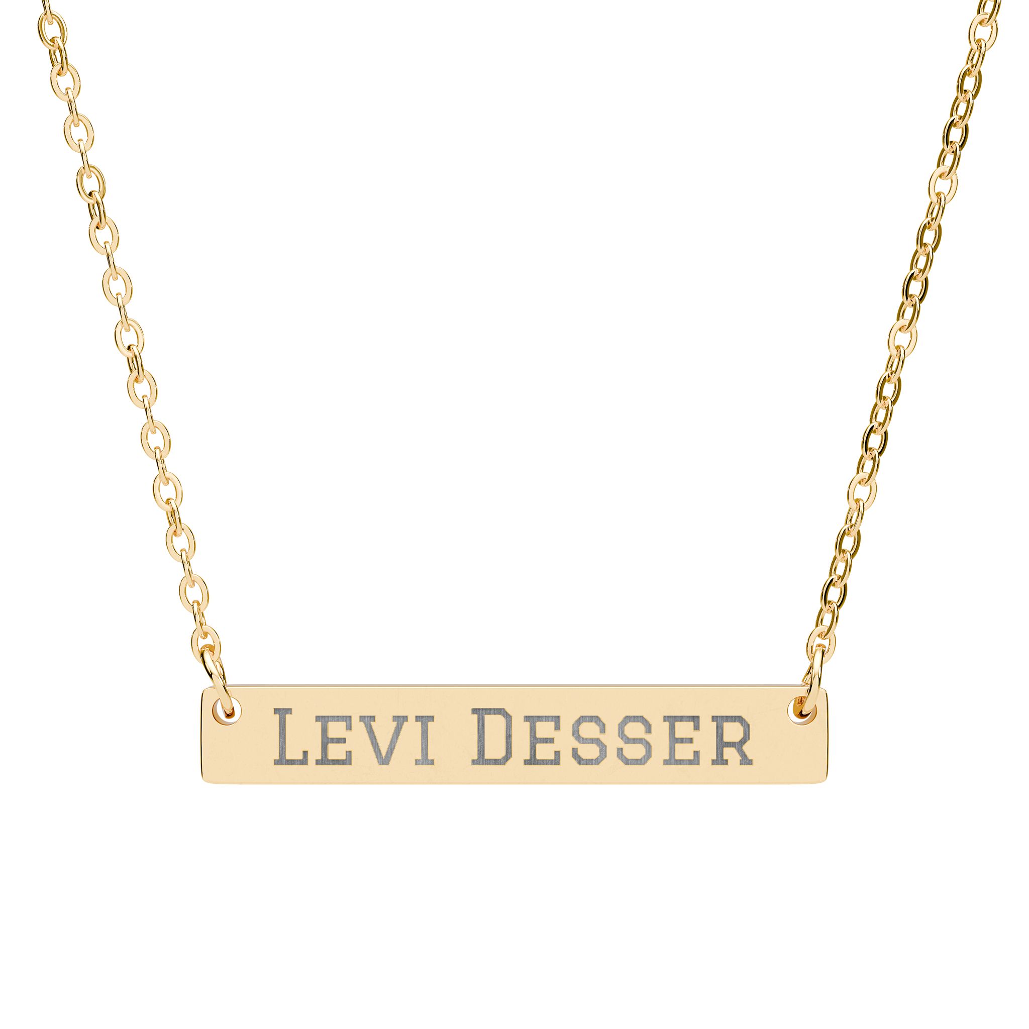 Engraved Bar Necklace — Classic in Gold