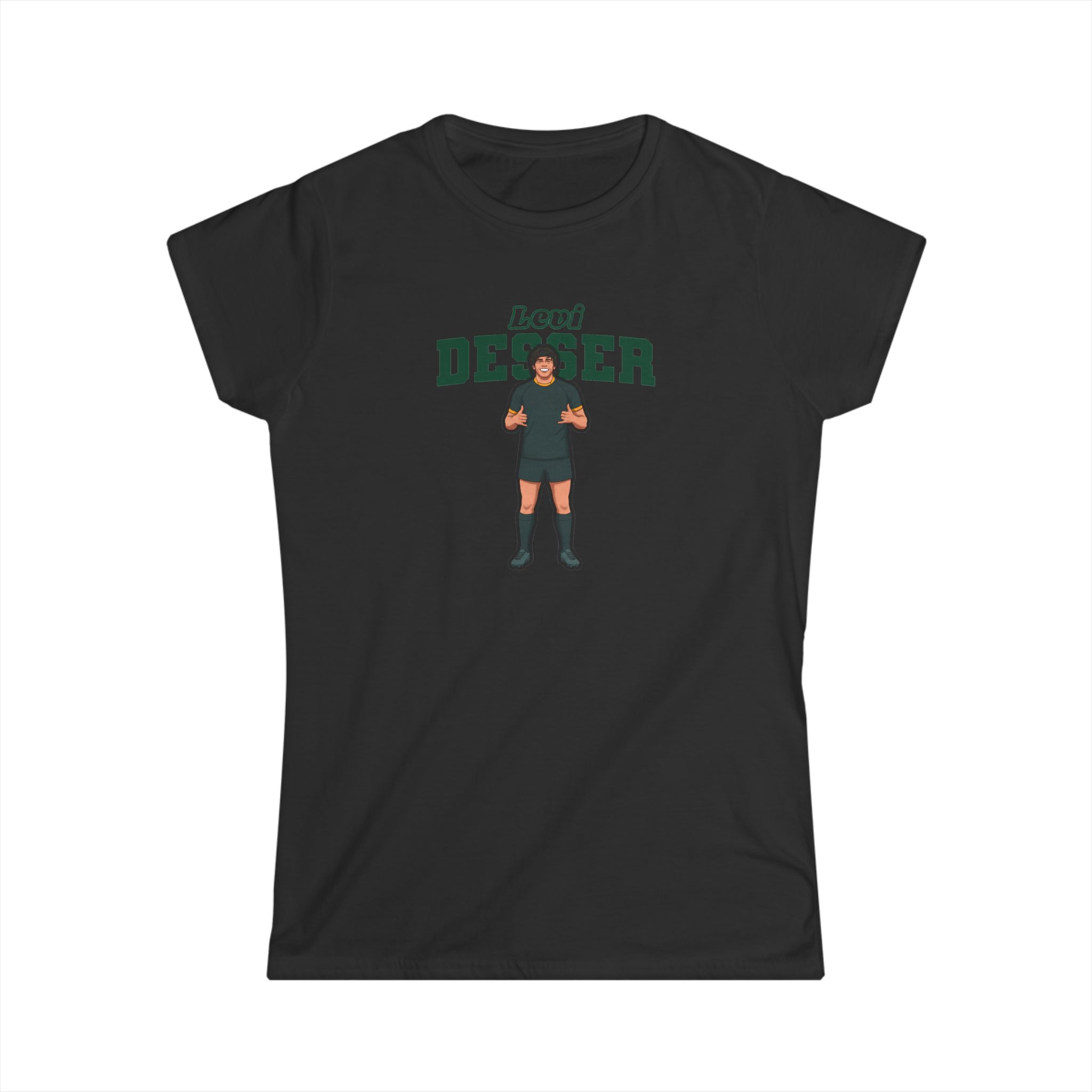 Women's Softstyle Tee — character_name_arch in Black